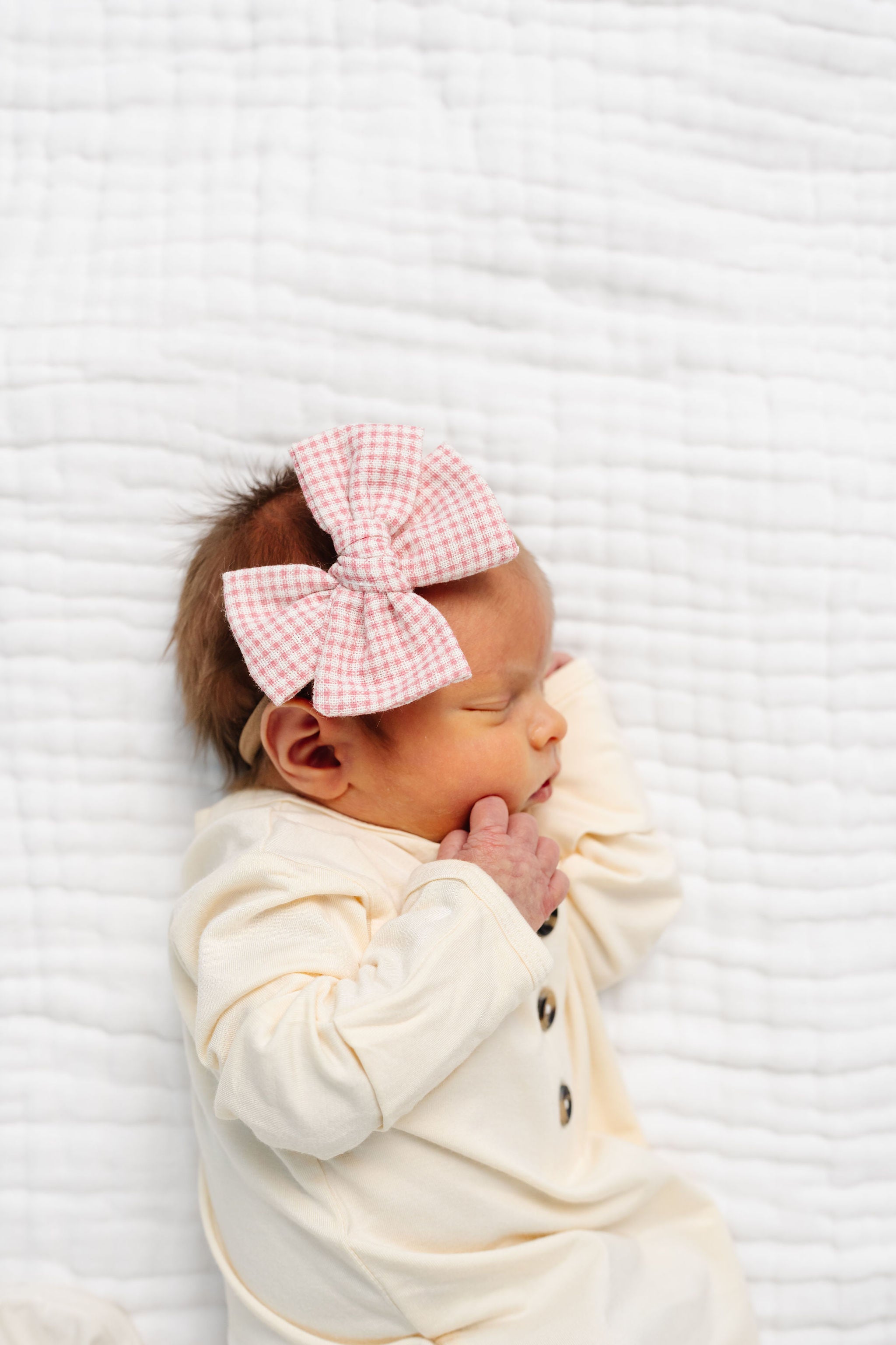 Adventure Bow - Rose Gingham Headband