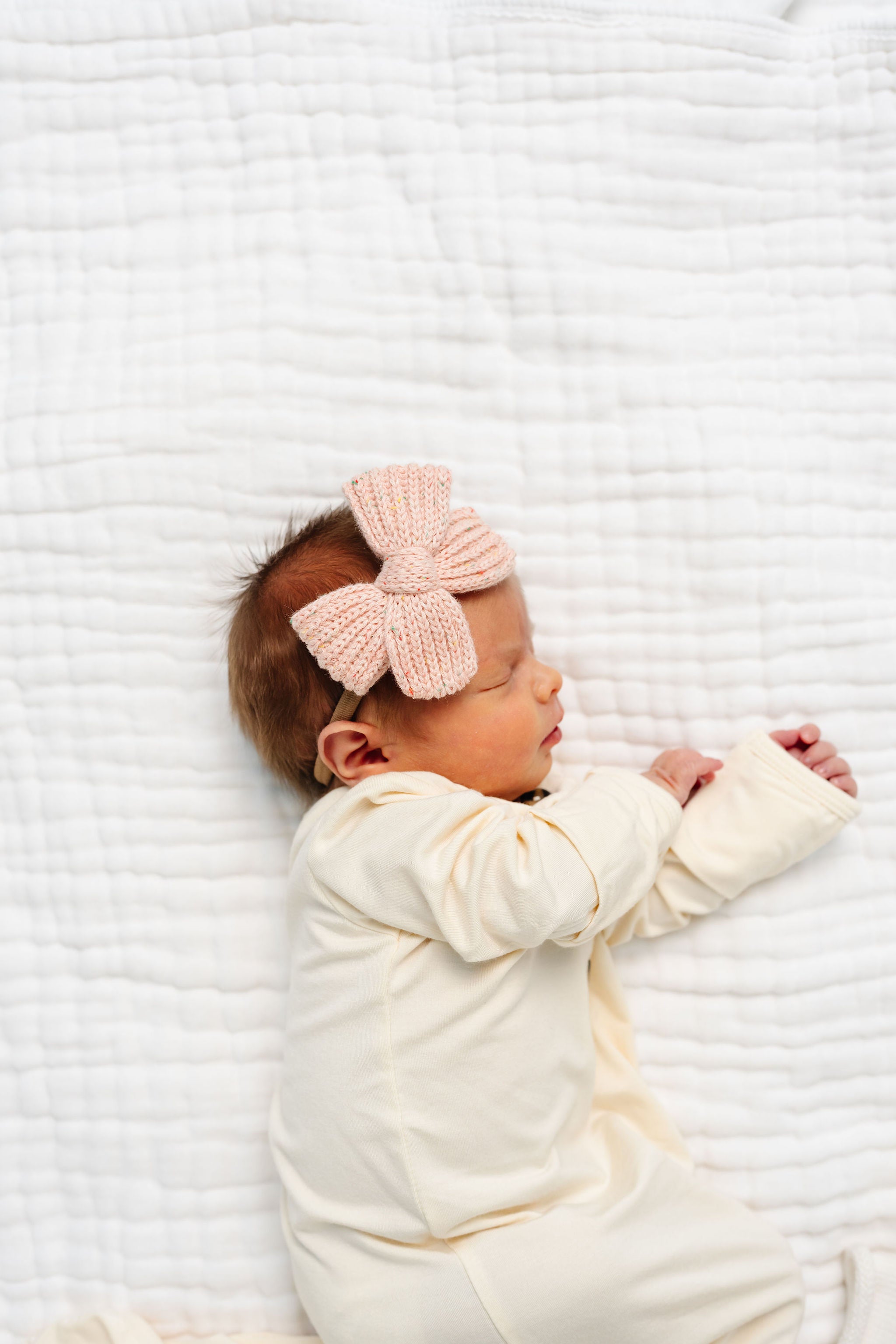 Sweater Bow 3 Pack - Petal Speckle Chunky Knit Headband