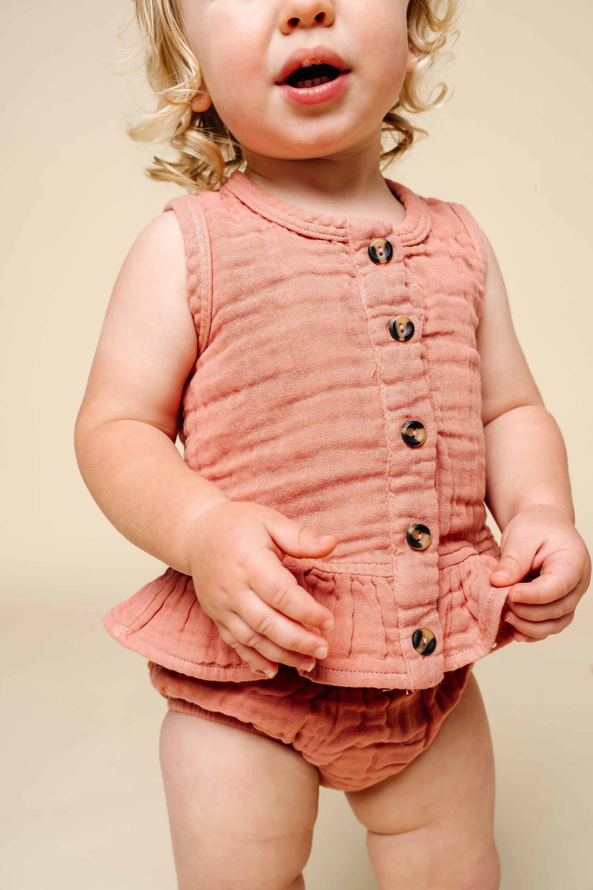Ruffle Tank + Bloomer Set - Rose