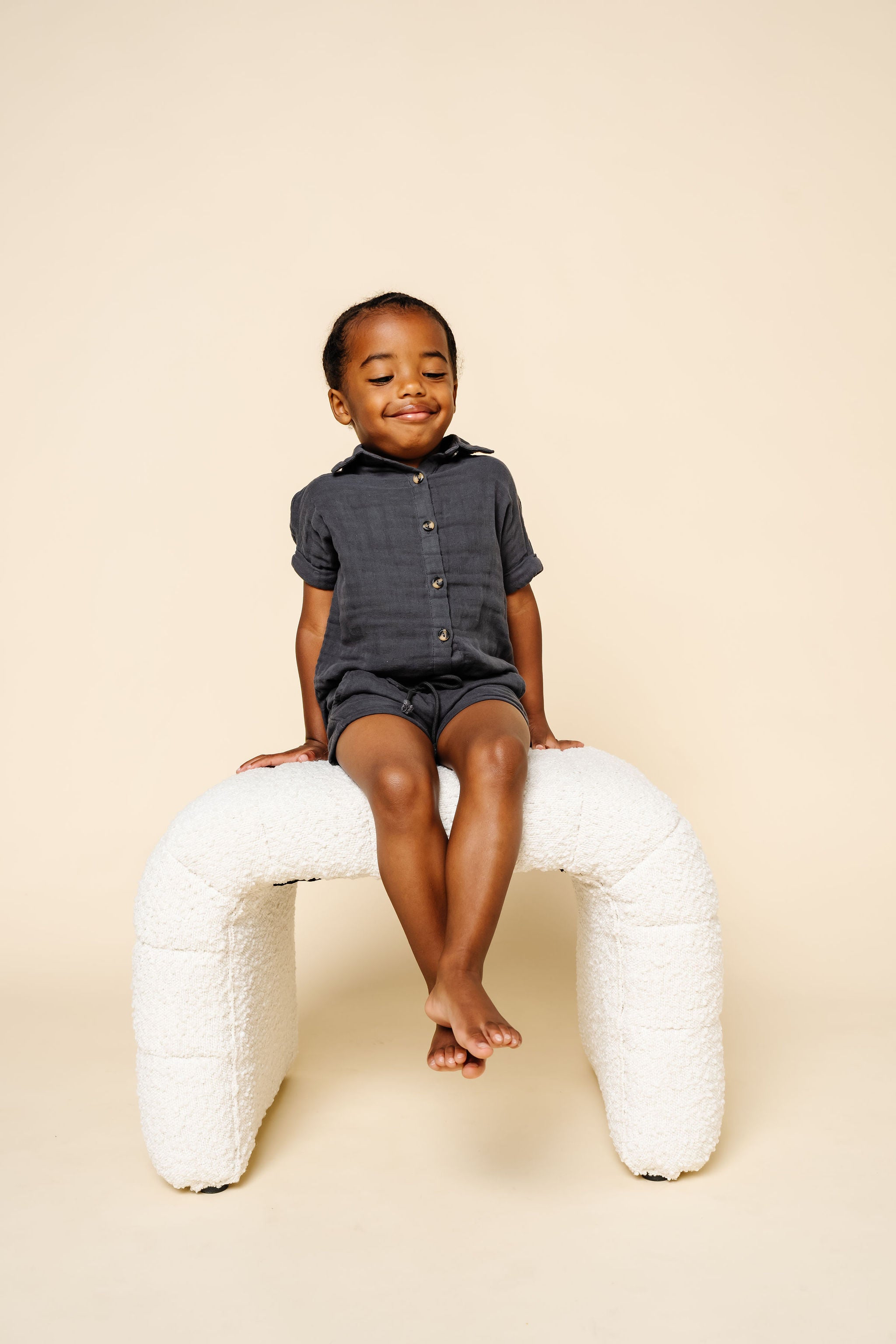 Cloud Muslin™ Shirt + Short Set - Charcoal