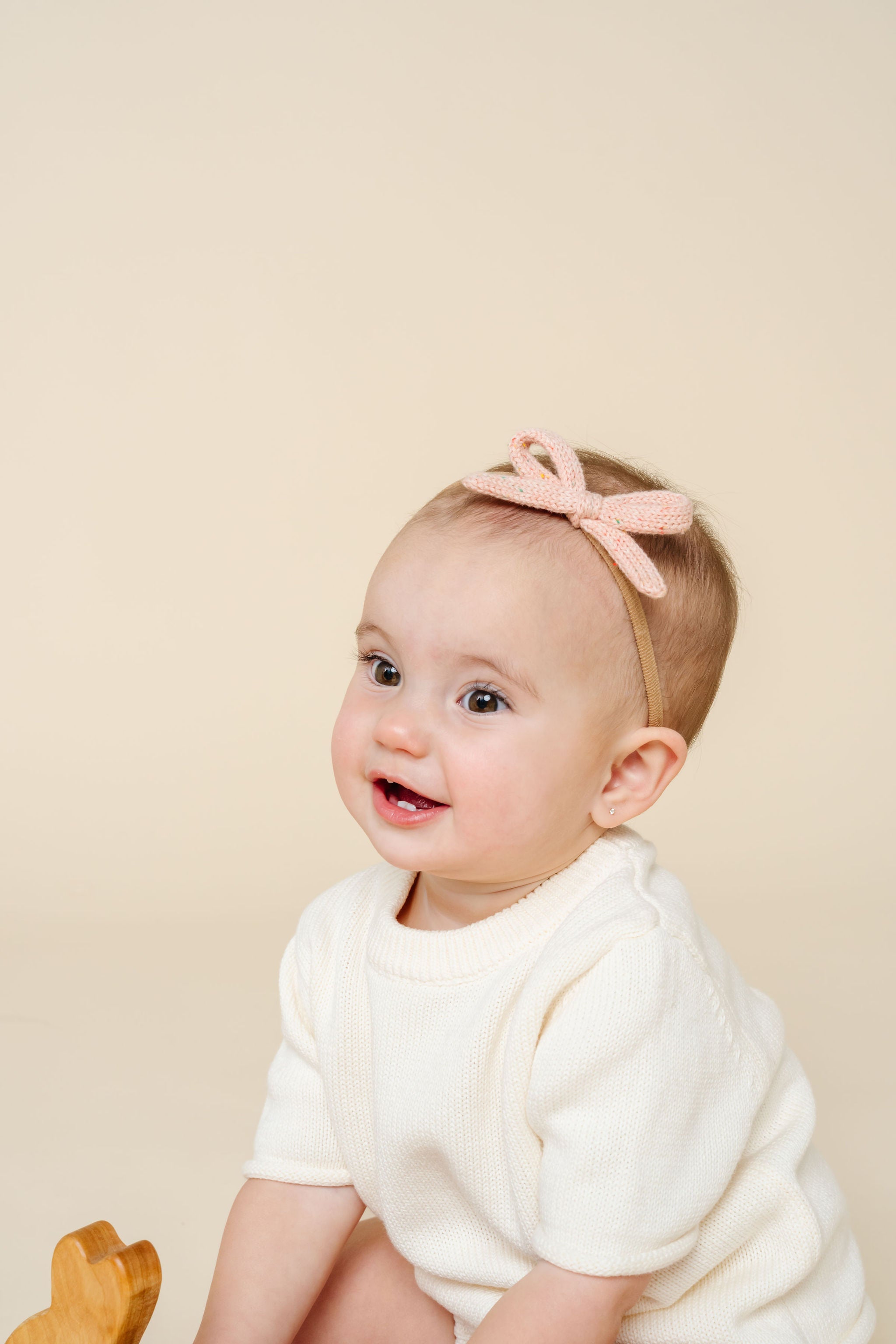 Sweater Bow - Petal Speckle Knit Headband