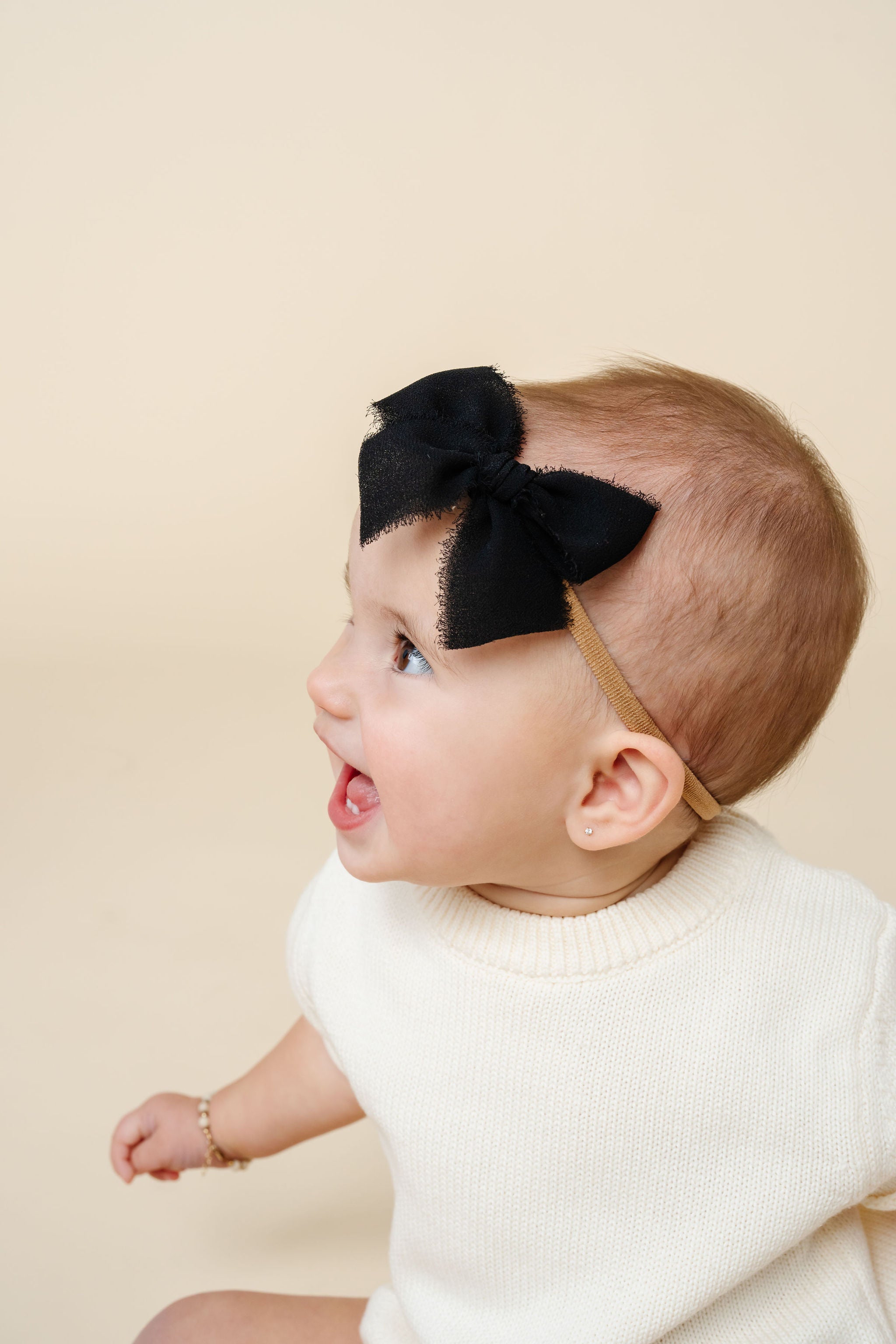 Chiffon Bow - Black Headband