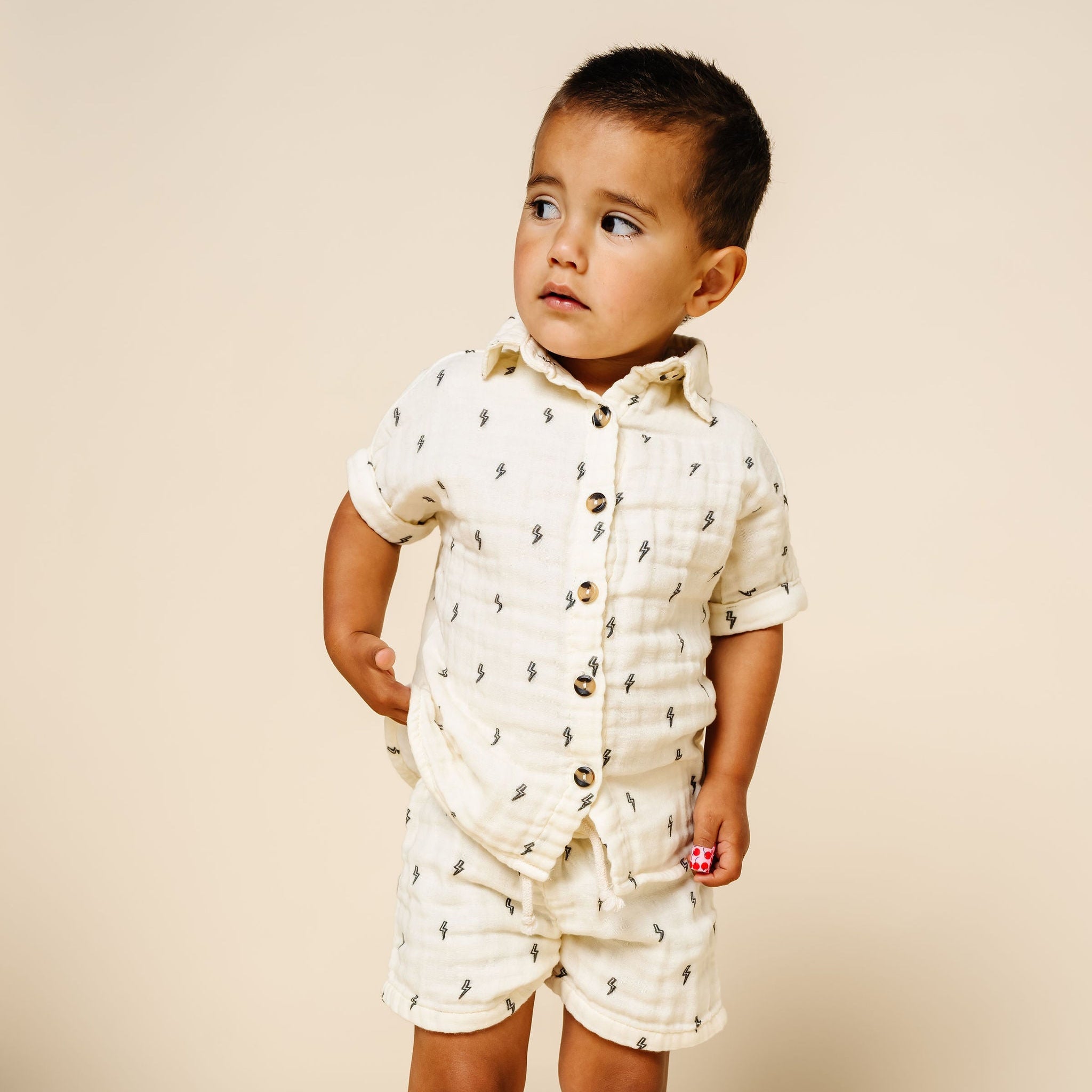 Cloud Muslin™ Shirt + Short Set - Lightning Bolt