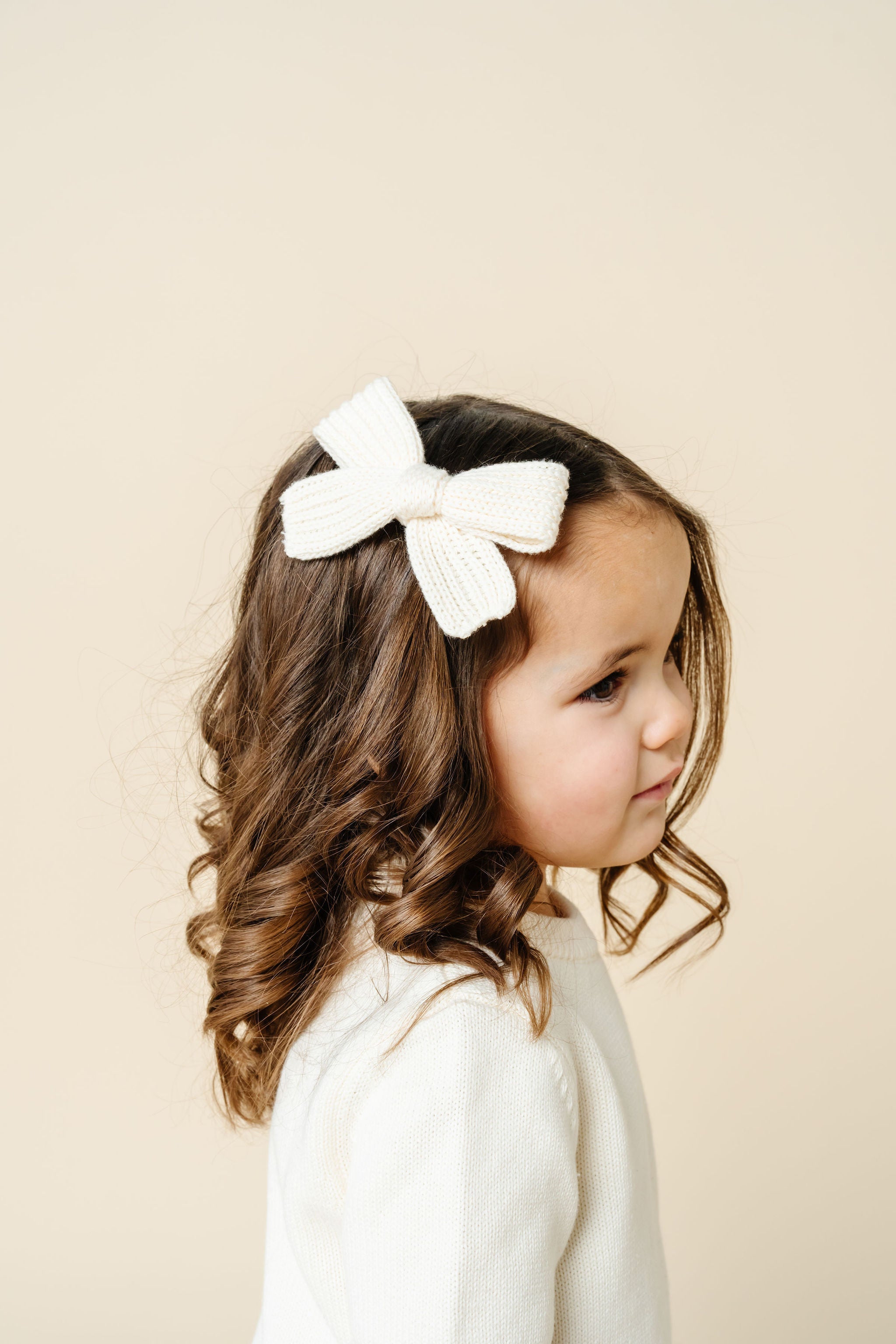 Sweater Bow 3 Pack - Ballet Chunky Knit Clip