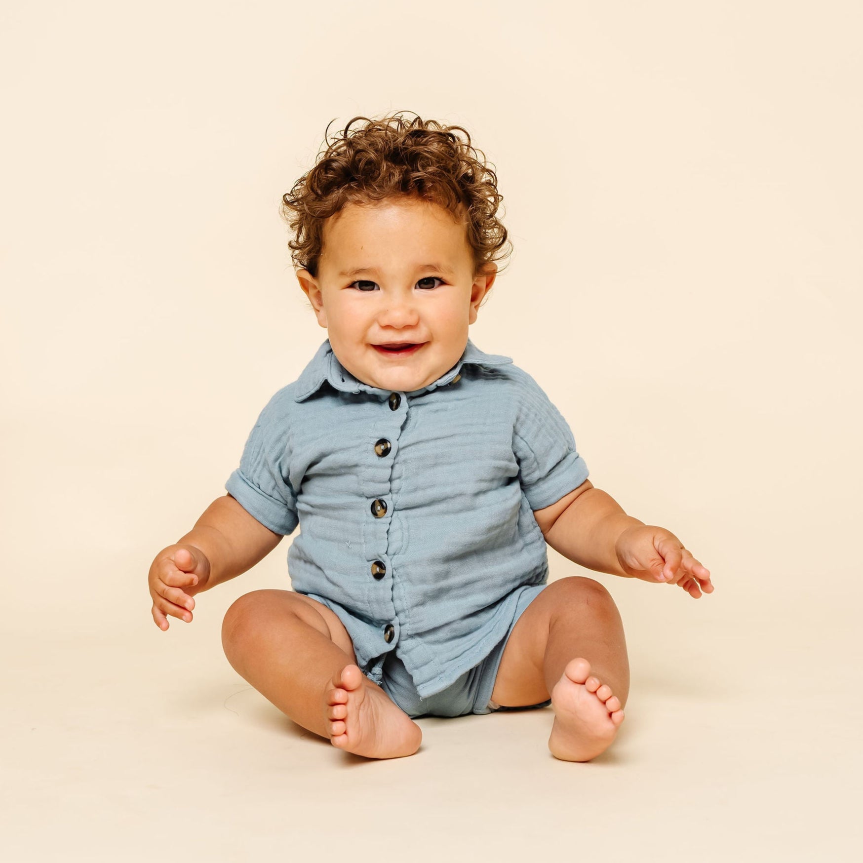 Cloud Muslin™ Shirt + Short Set - Steel