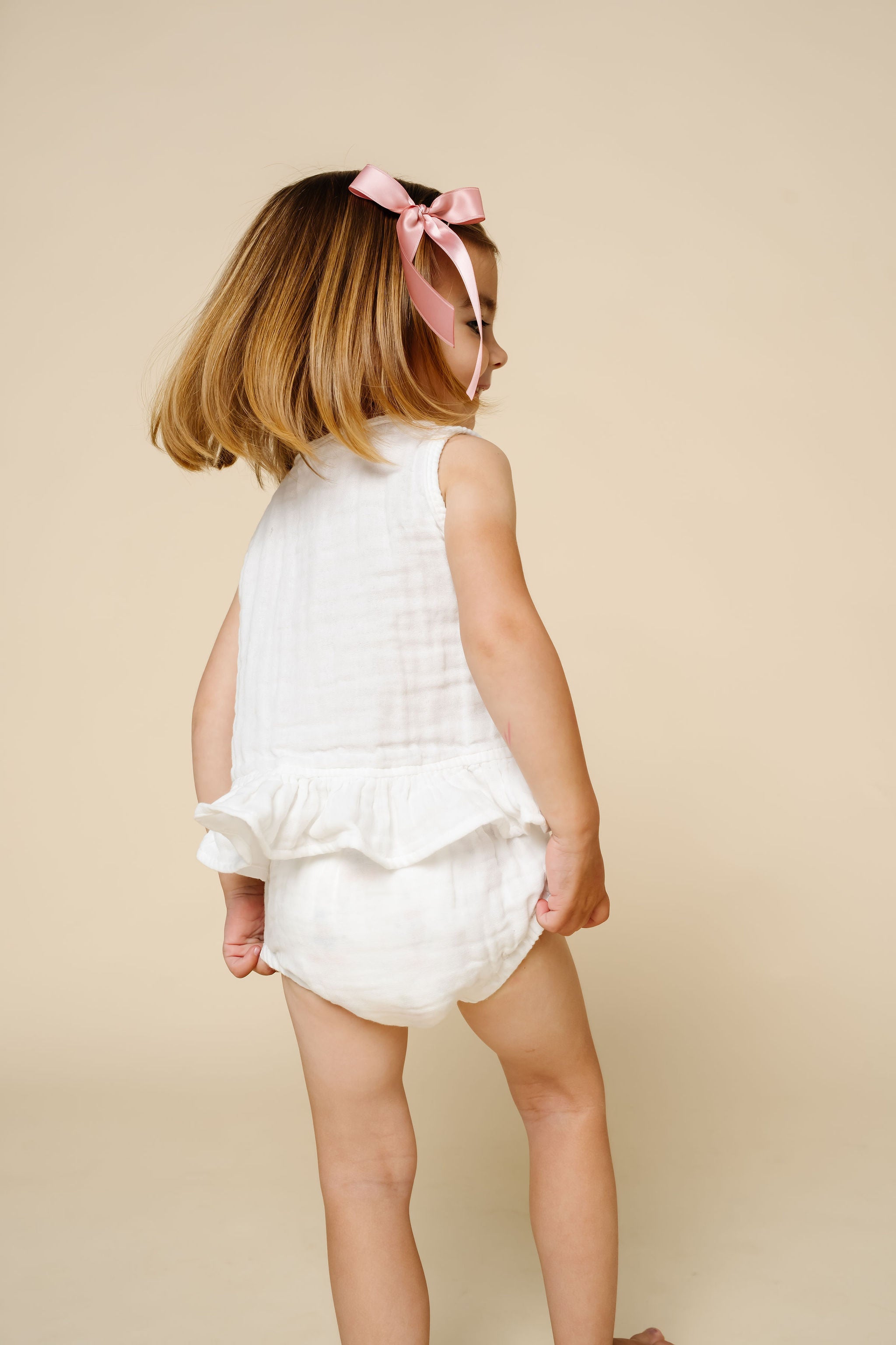 Ruffle Tank + Bloomer Set - White
