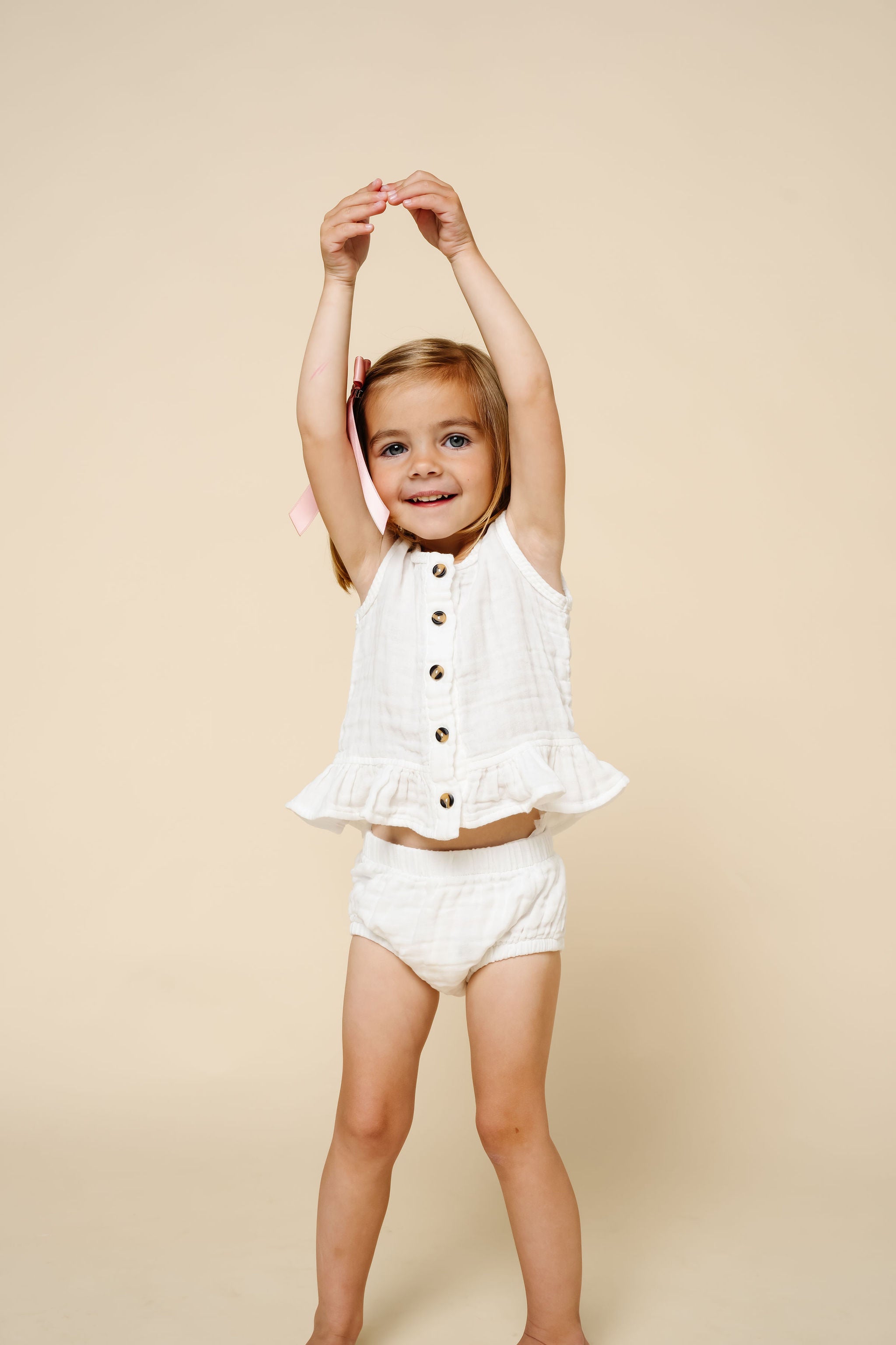 Ruffle Tank + Bloomer Set - White