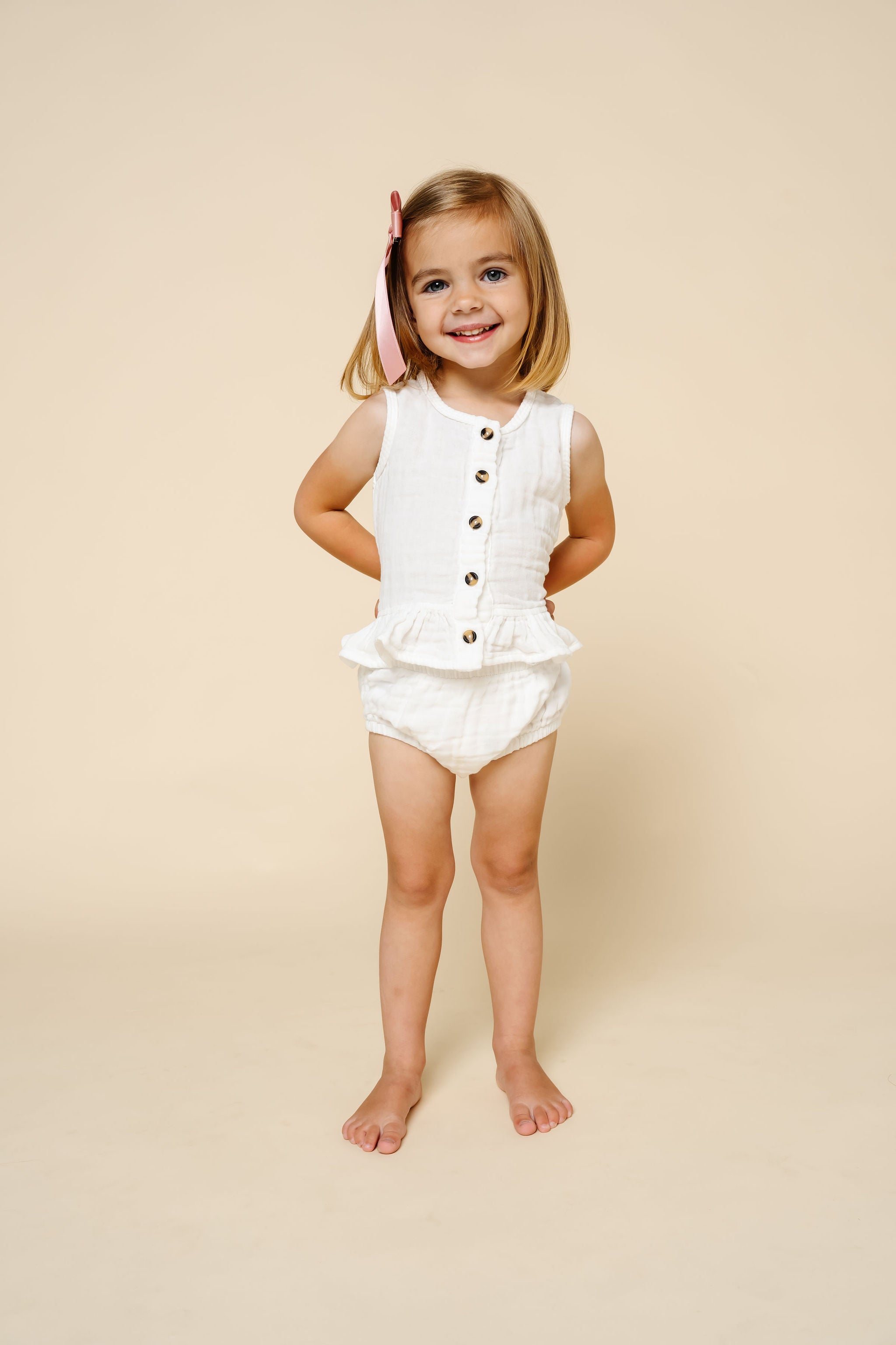 Ruffle Tank + Bloomer Set - White