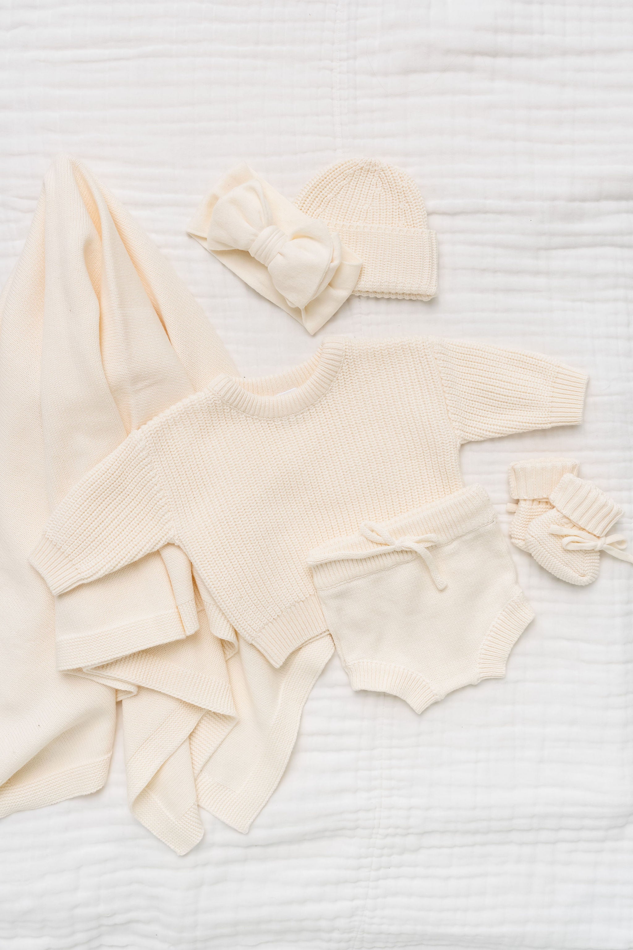 Knit Beanie Bundle - Ivory