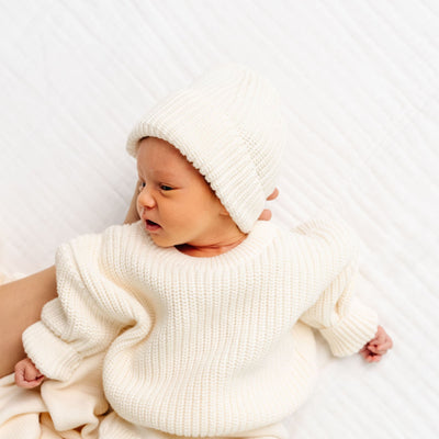 Knit Beanie - Ivory