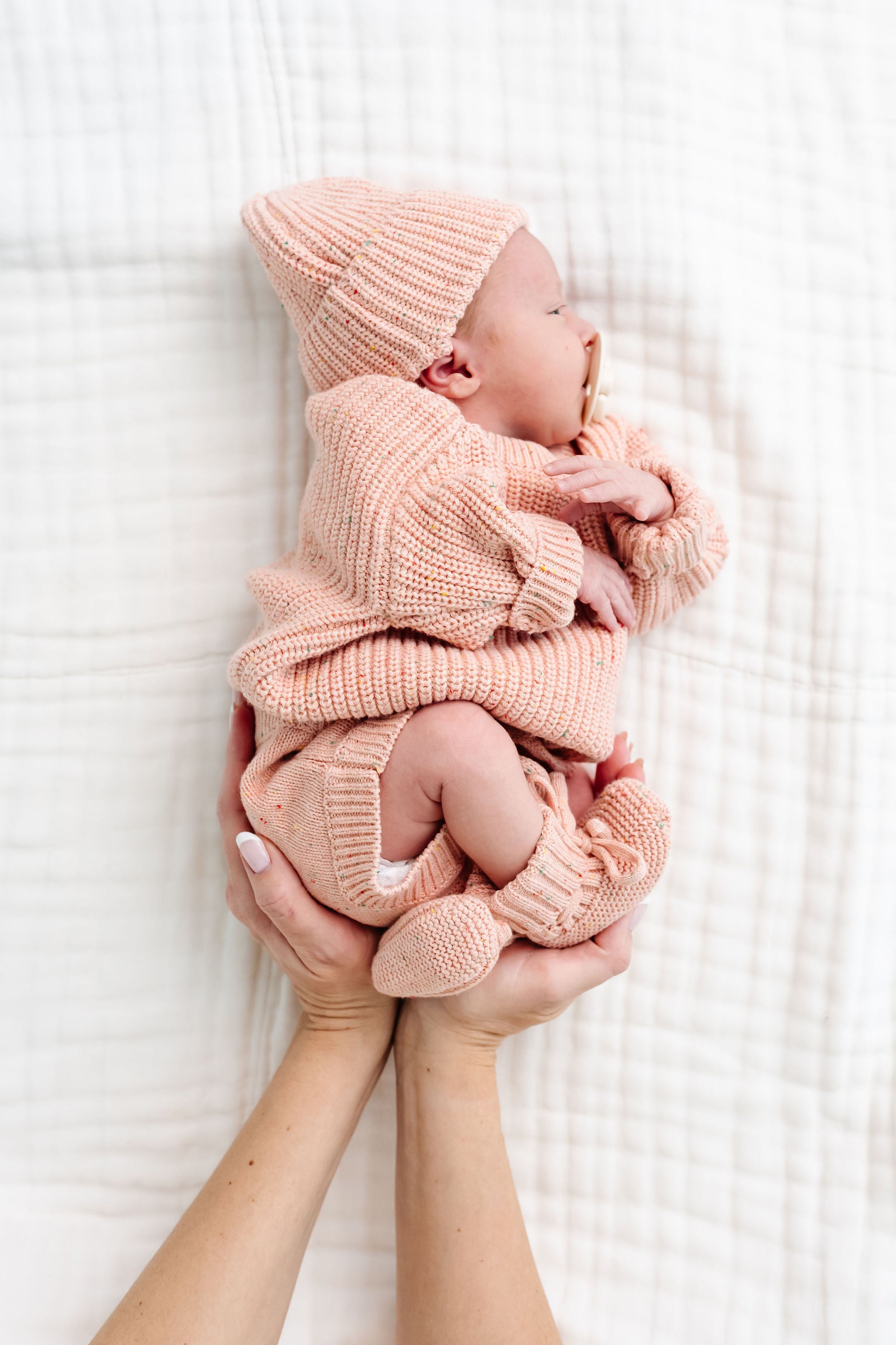 Knit Booties - Petal Speckle