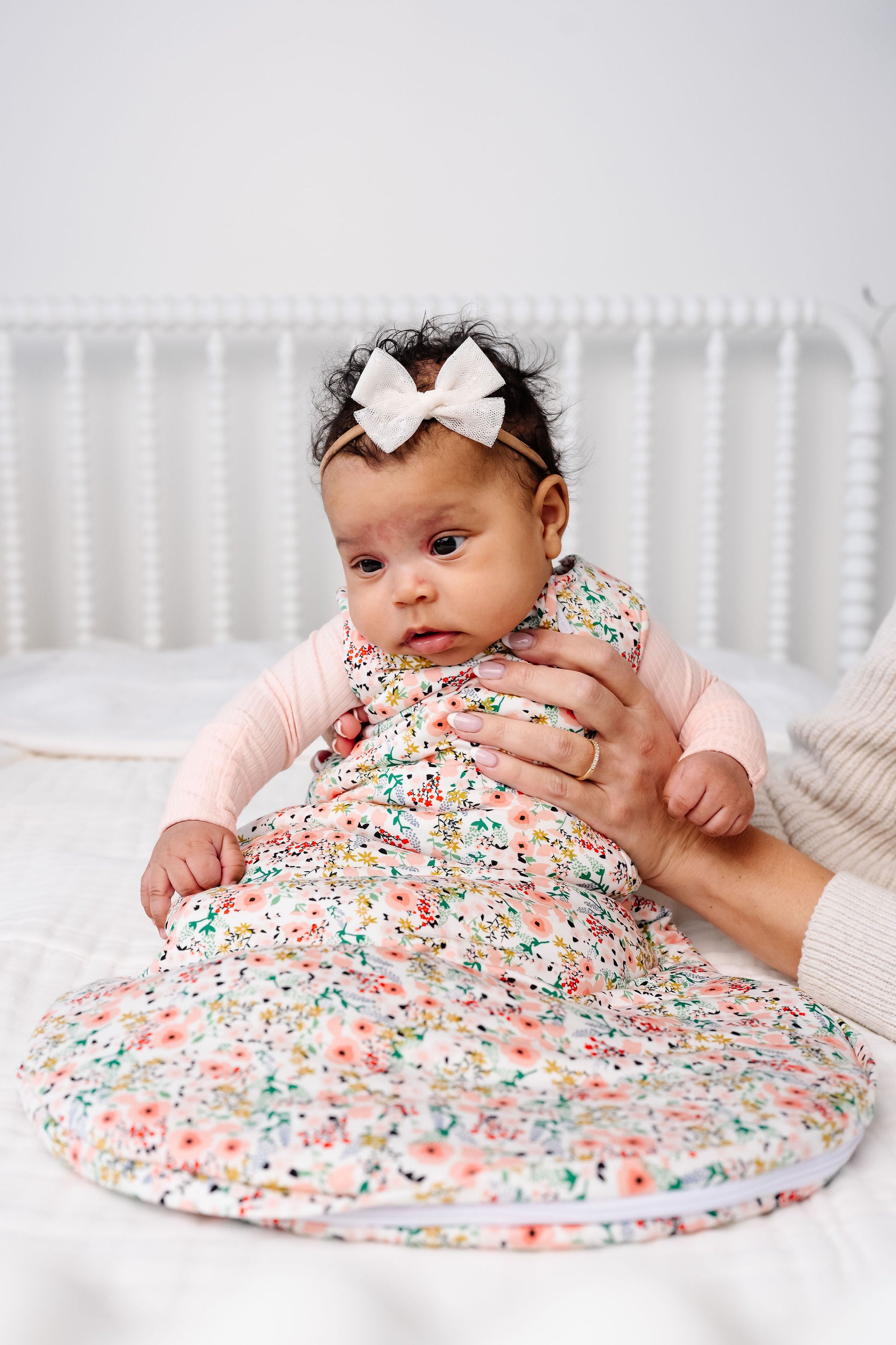 Tulle Bow - Ivory Dot