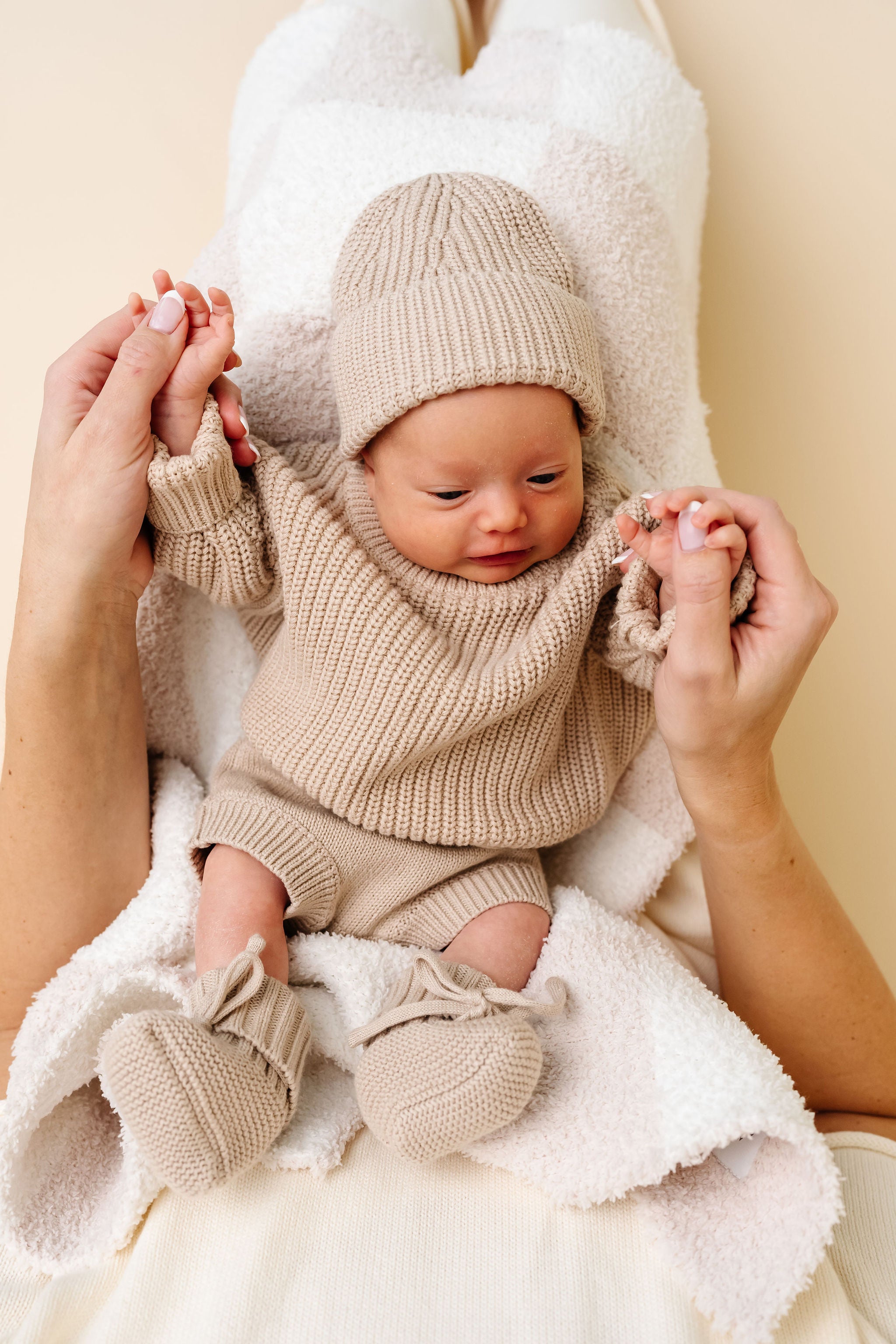 Knit Booties - Tan
