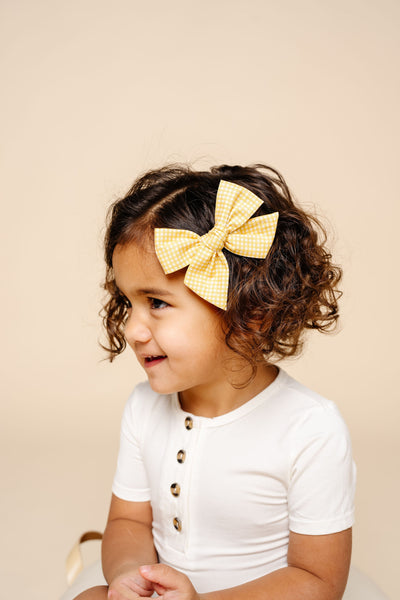 Classic Bow - Yellow Gingham