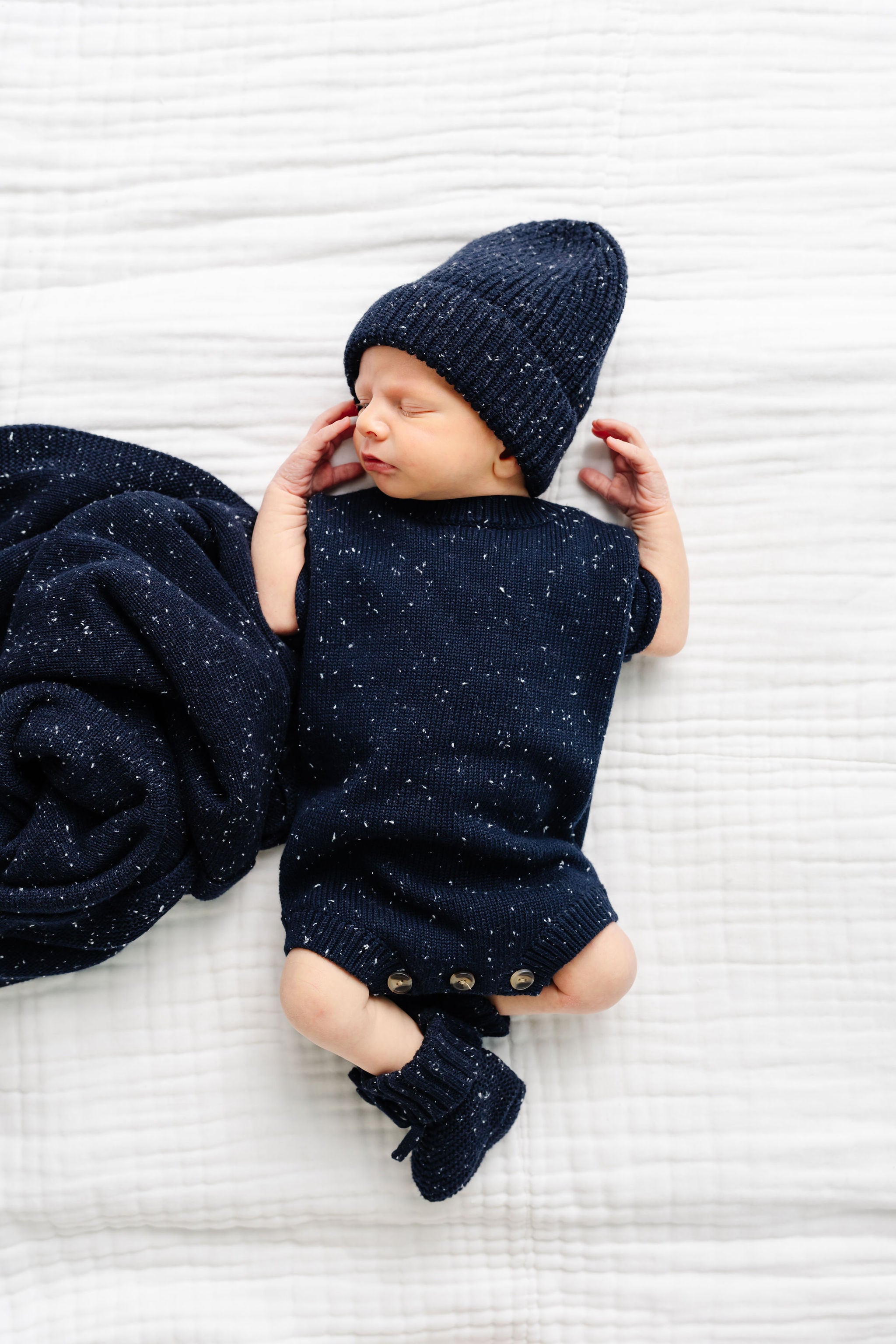 Knit Beanie Bundle - Navy Speckle