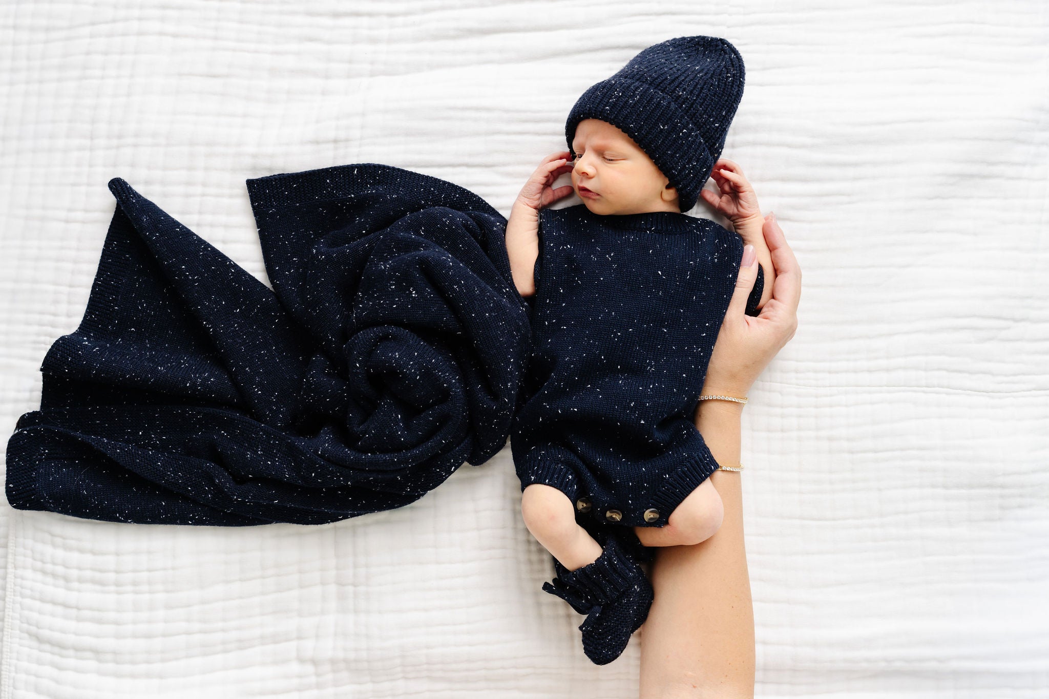 Knit Onesie - Navy Speckle