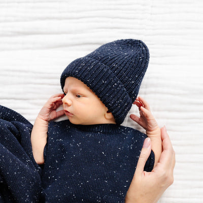 Knit Beanie - Navy Speckle