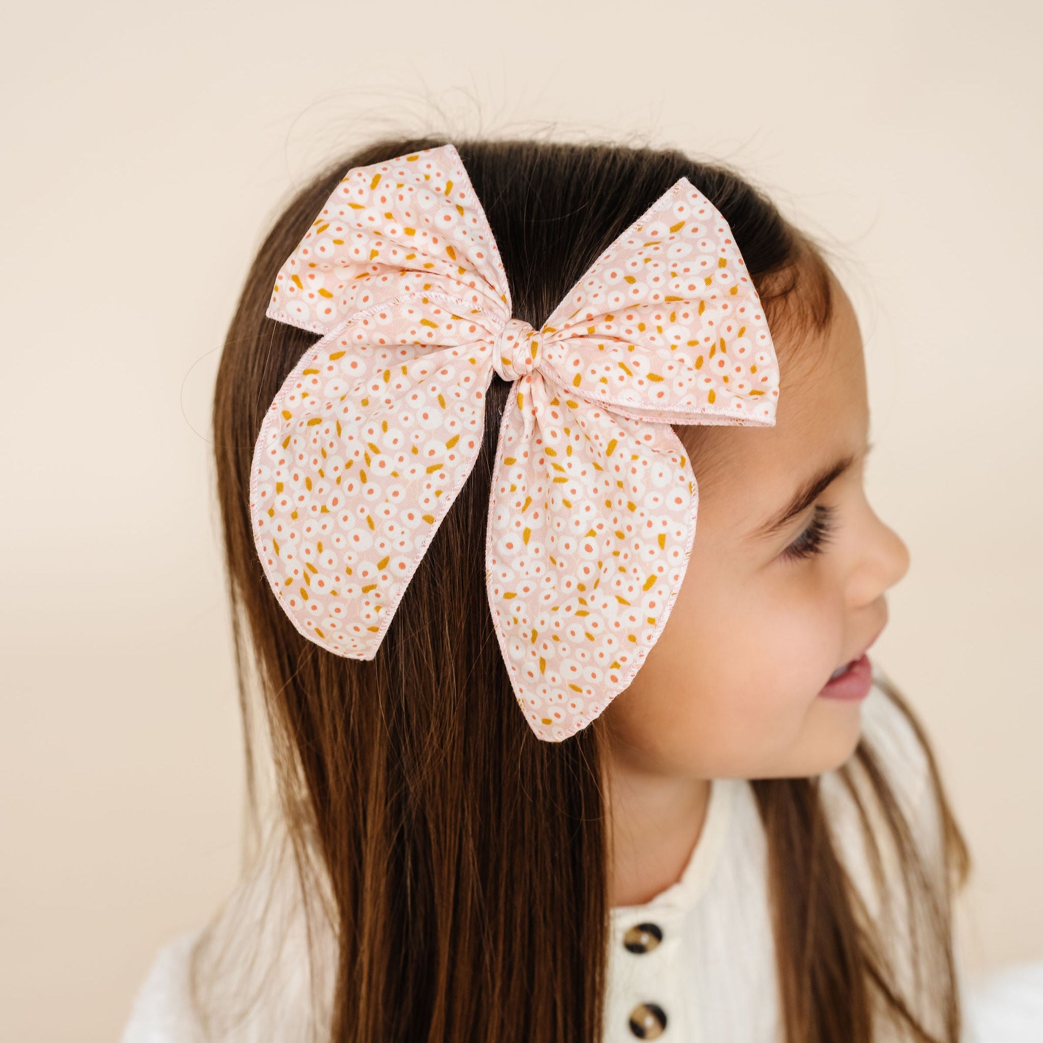 Heirloom Bow - Blush Floral Clip