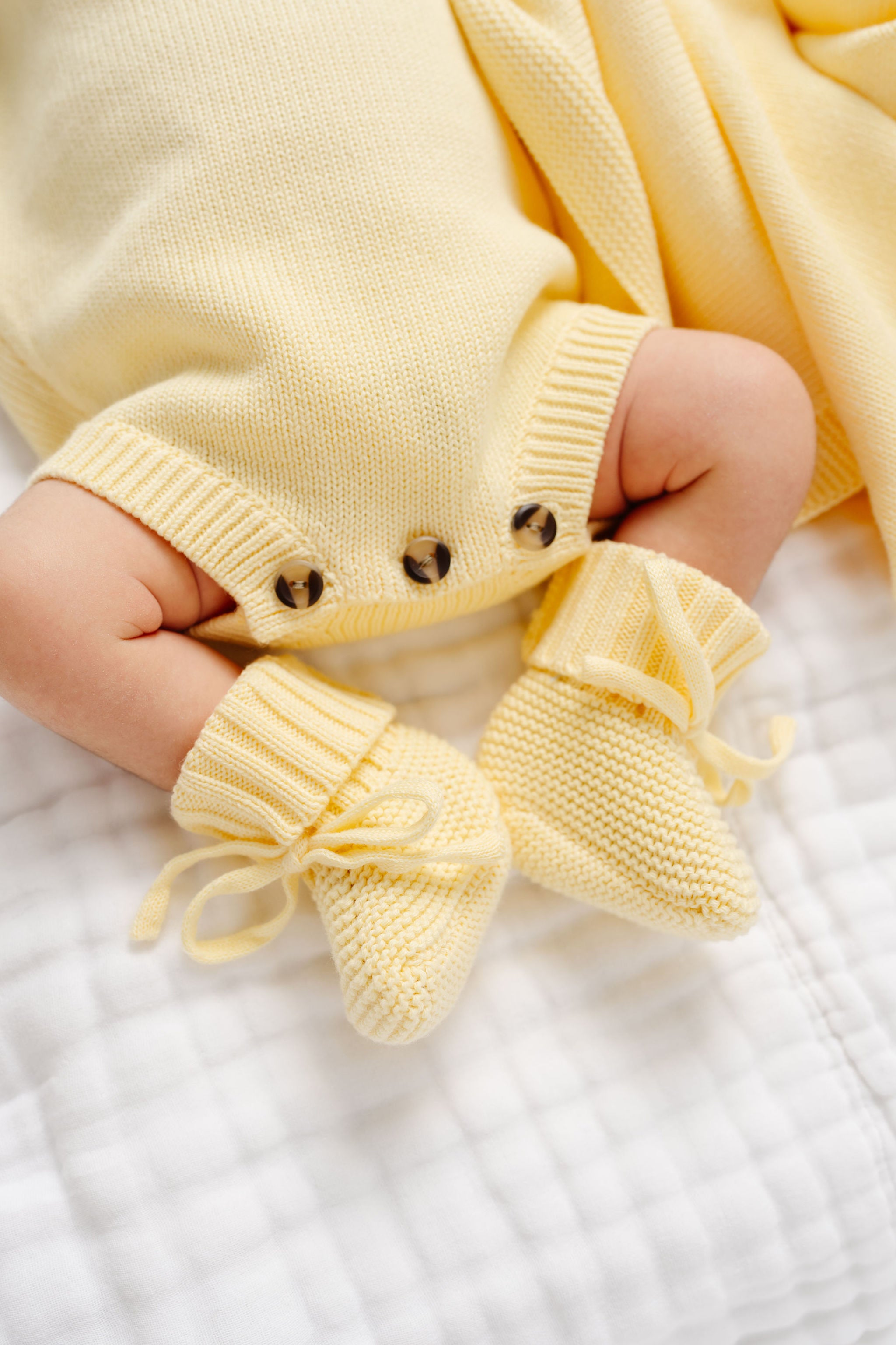 Knit Booties - Butter Yellow