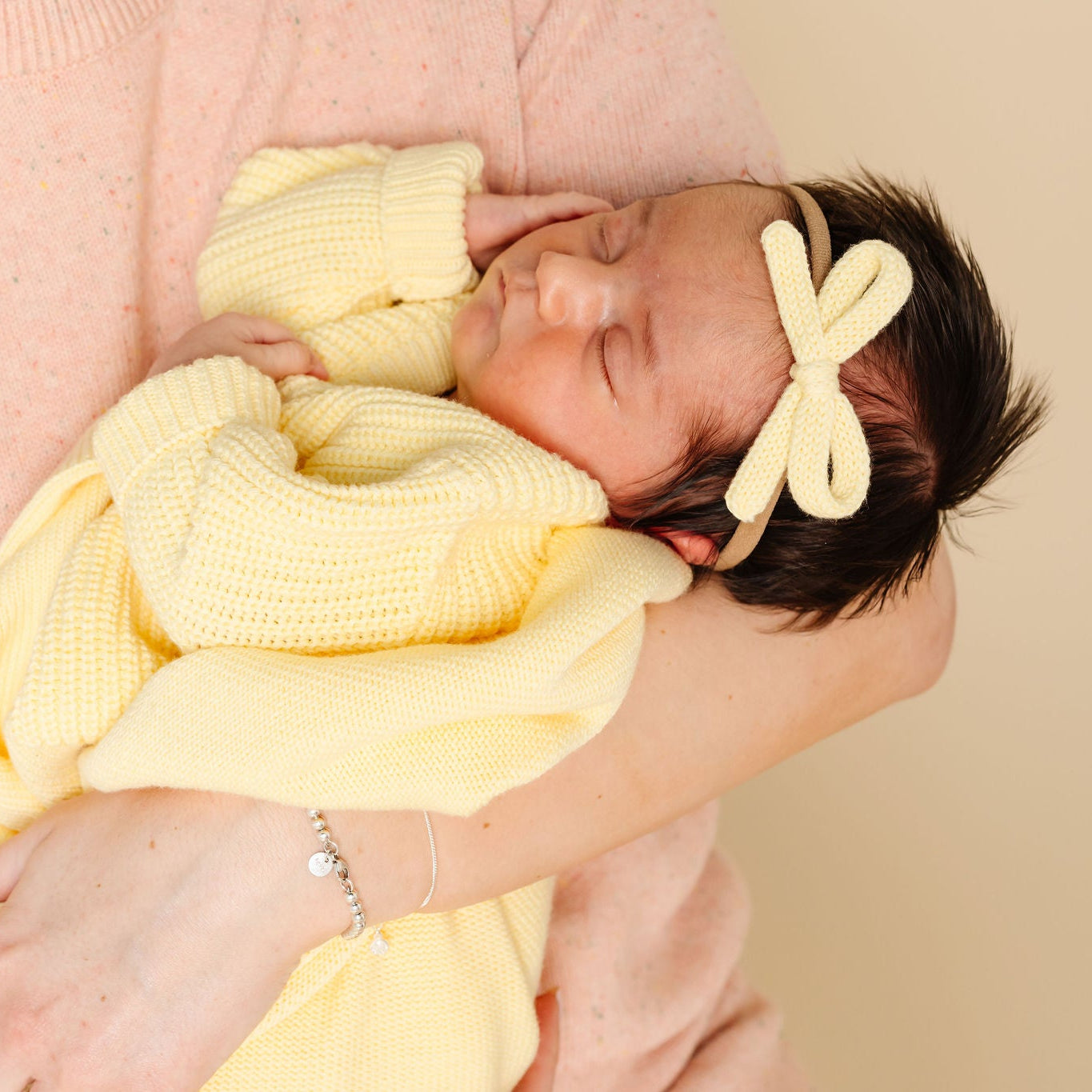 Sweater Bow - Butter Yellow Knit Headband