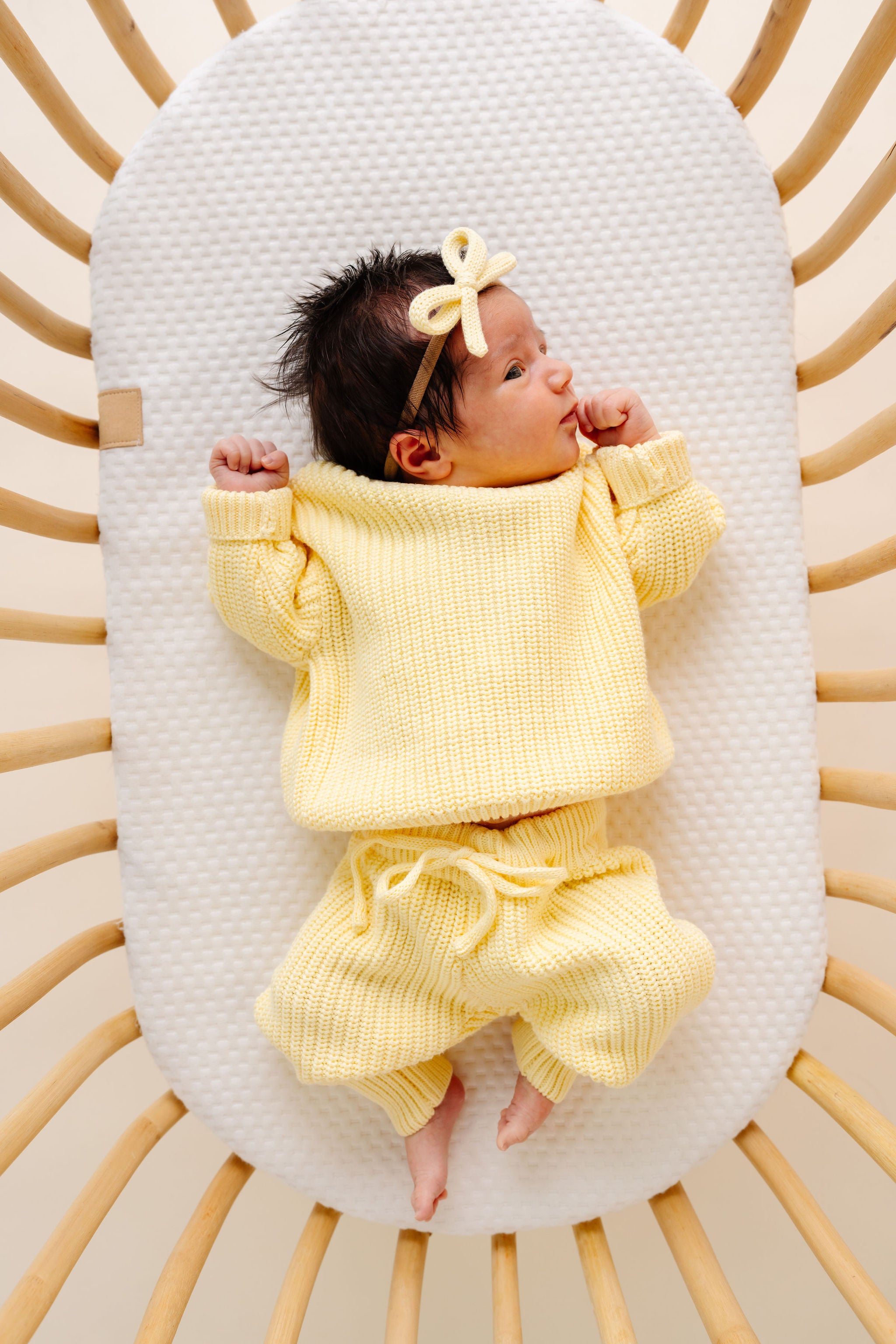 Sweater Bow - Butter Yellow Knit Headband