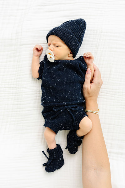 Knit Bummie - Navy Speckle