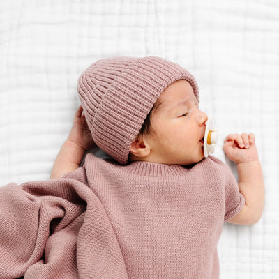 Knit Beanie - Mauve