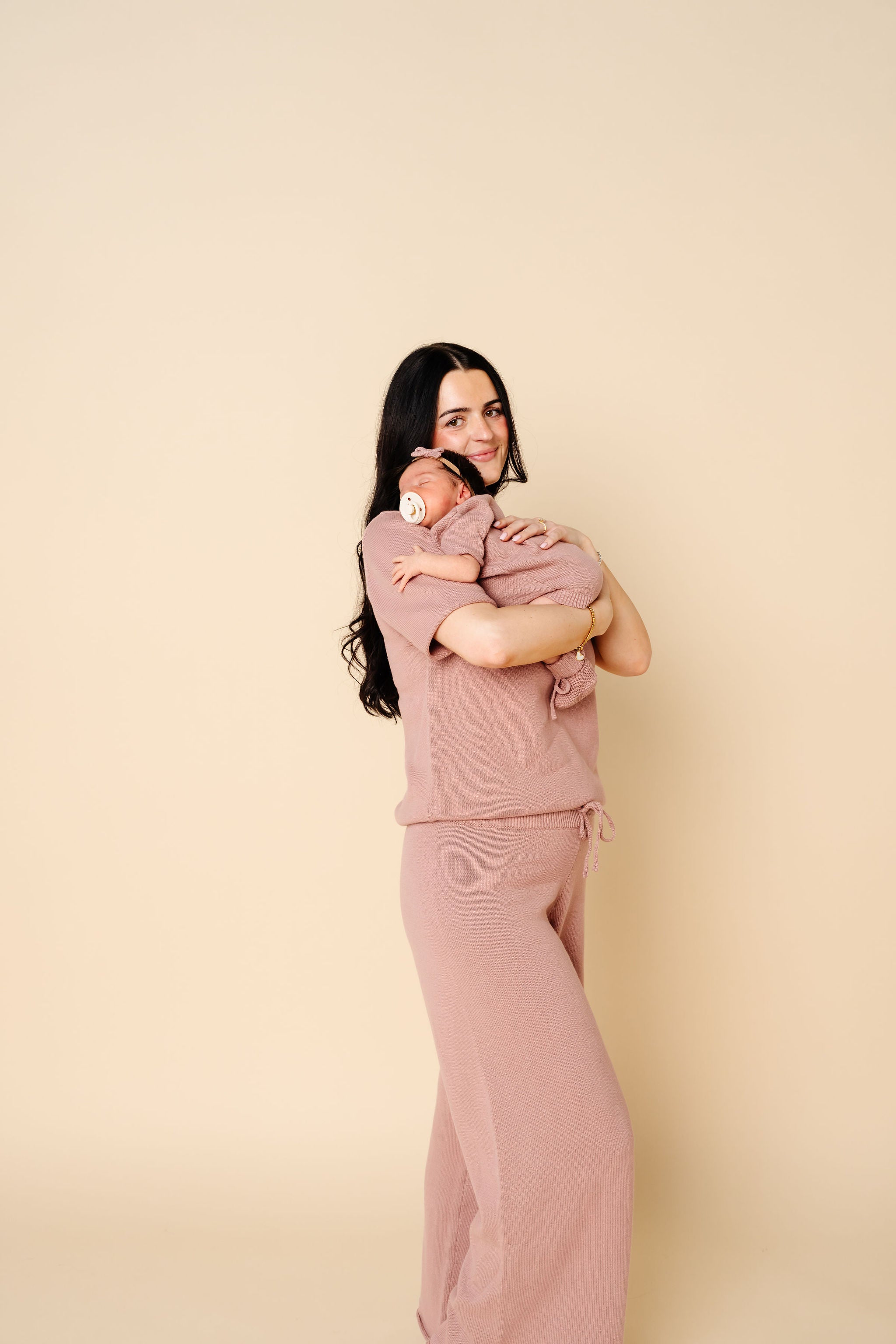 Knit Women's Wide Leg Pant - Mauve