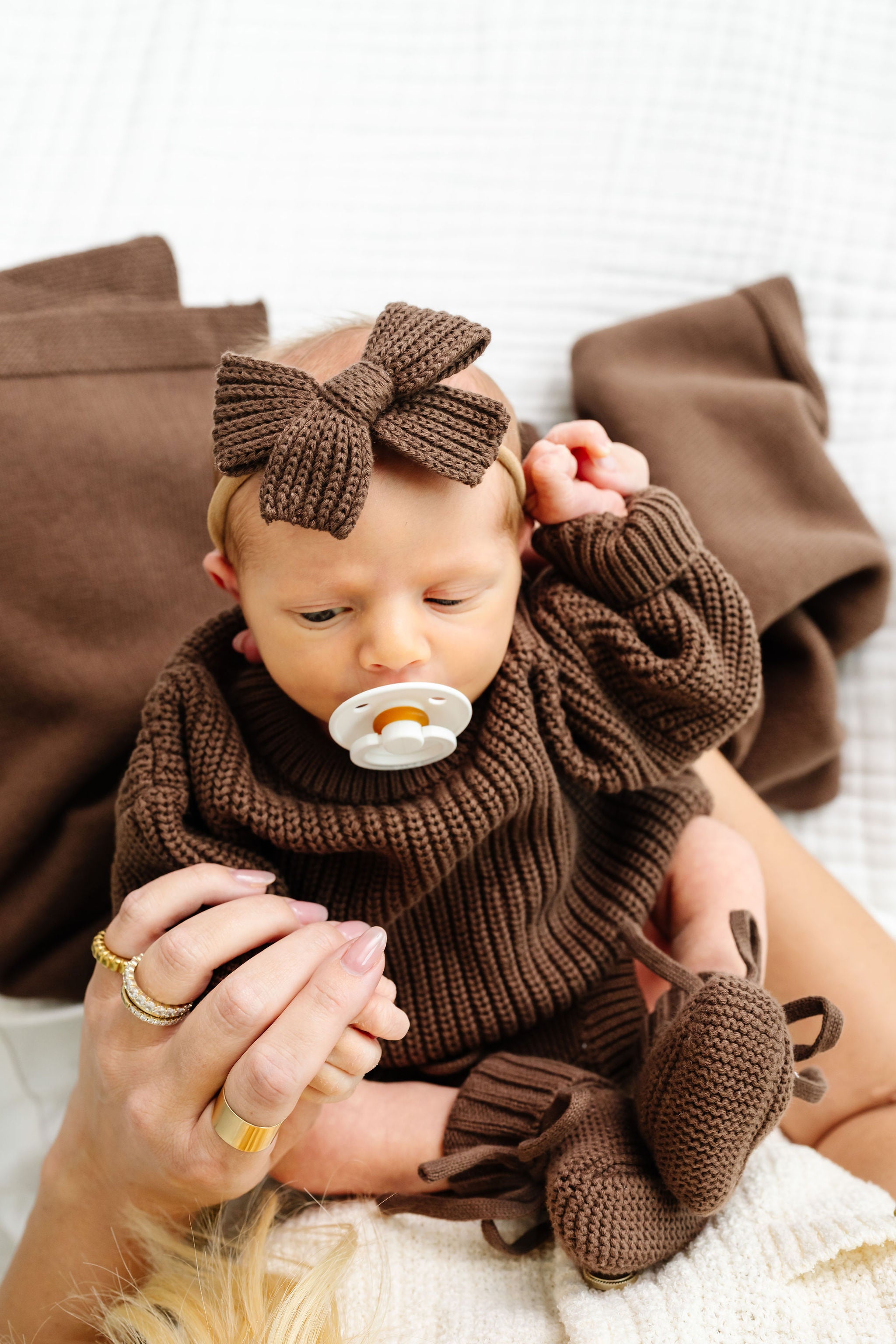 Knit Booties - Cocoa