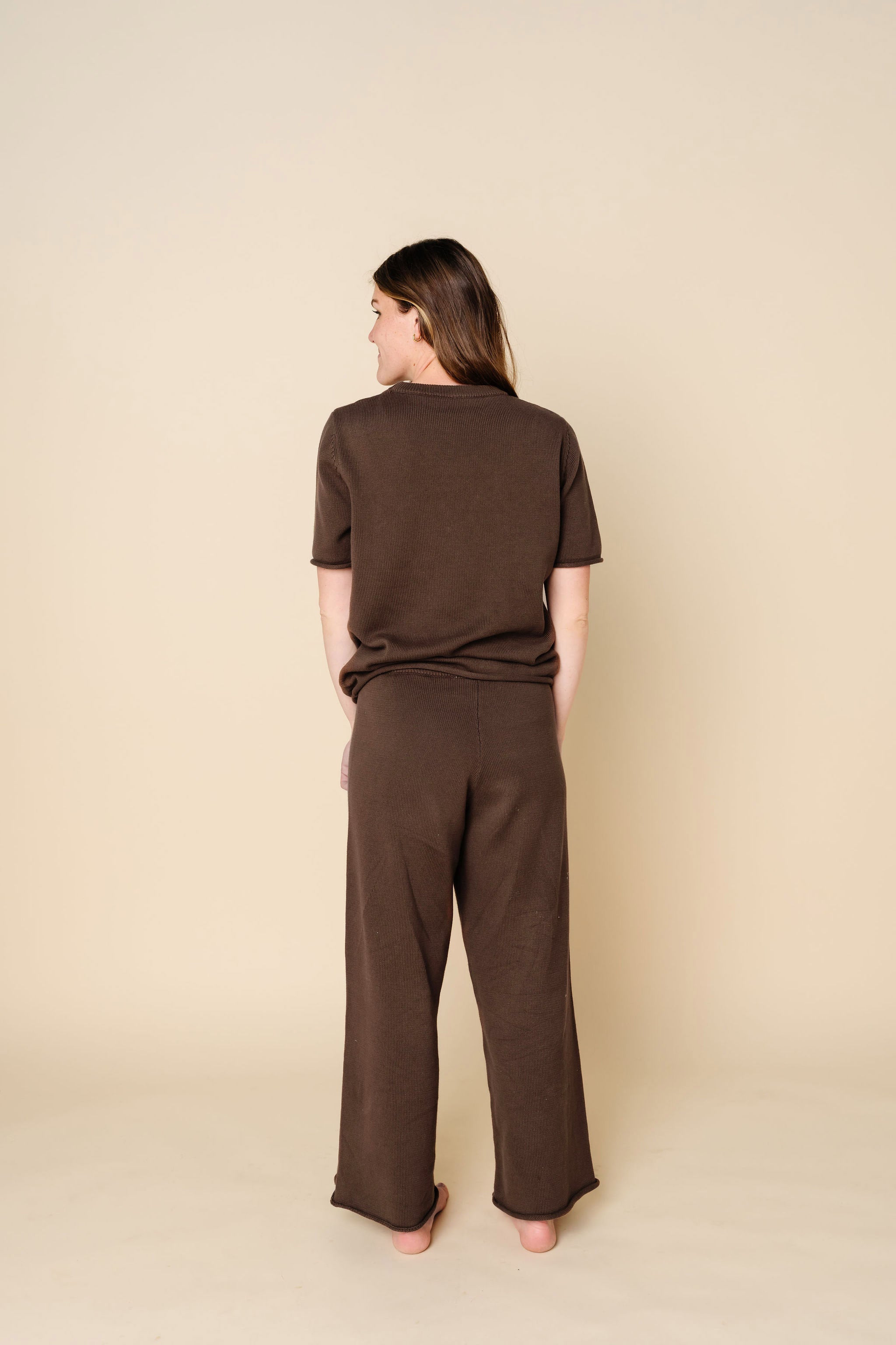 Knit Women's Wide Leg Pant - Cocoa