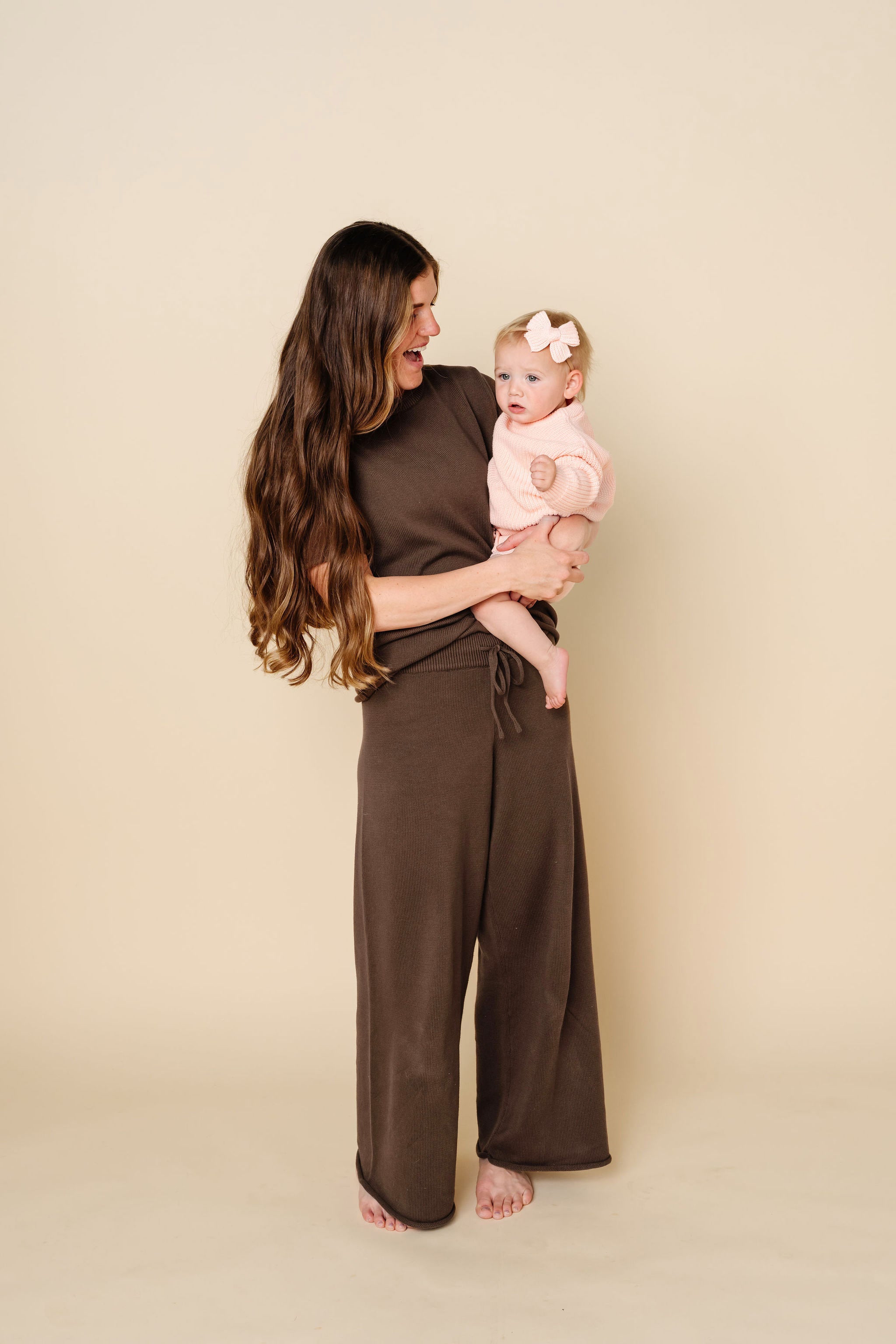 Knit Women's Wide Leg Pant - Cocoa