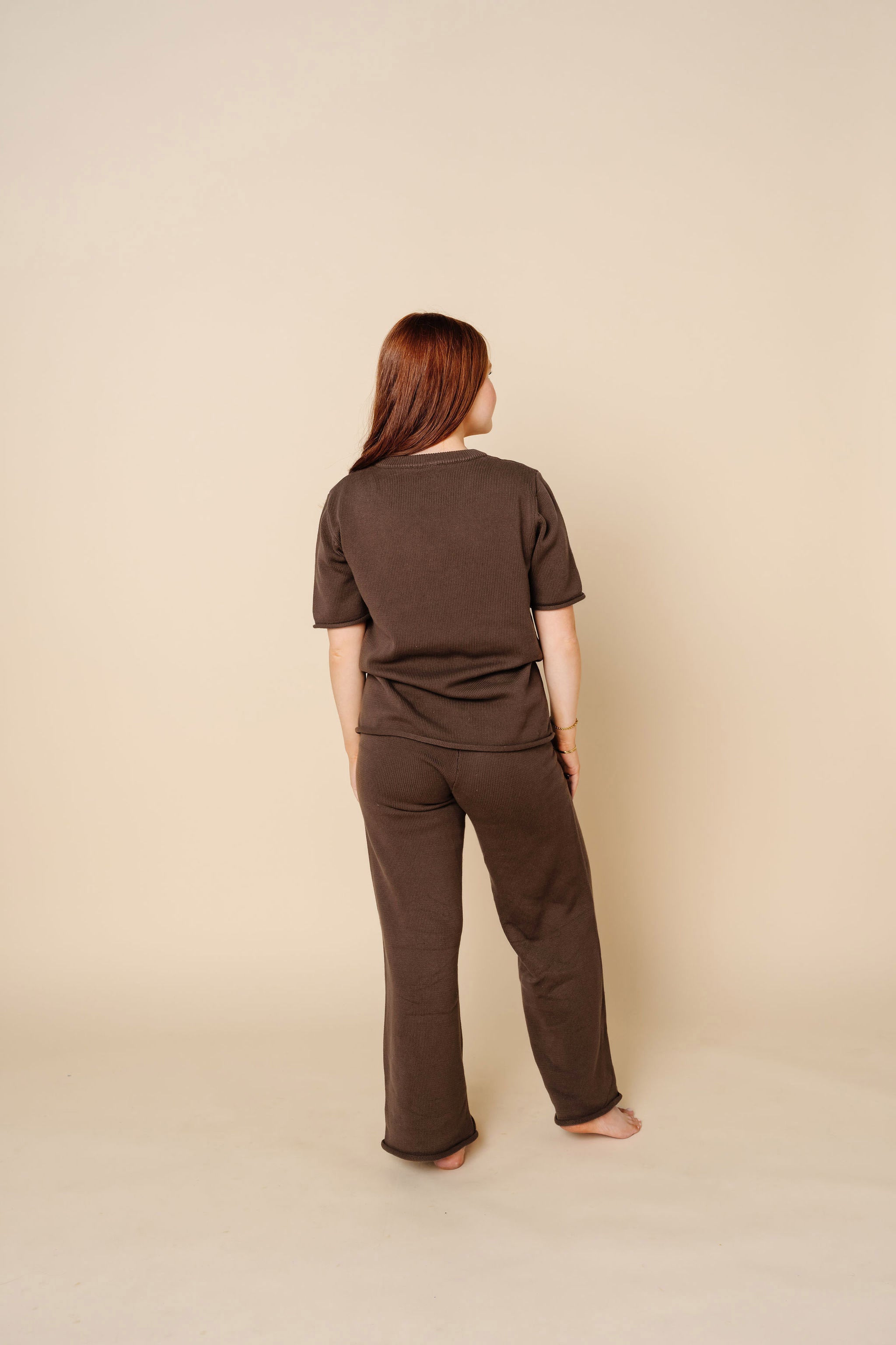 Knit Women's Wide Leg Pant - Cocoa