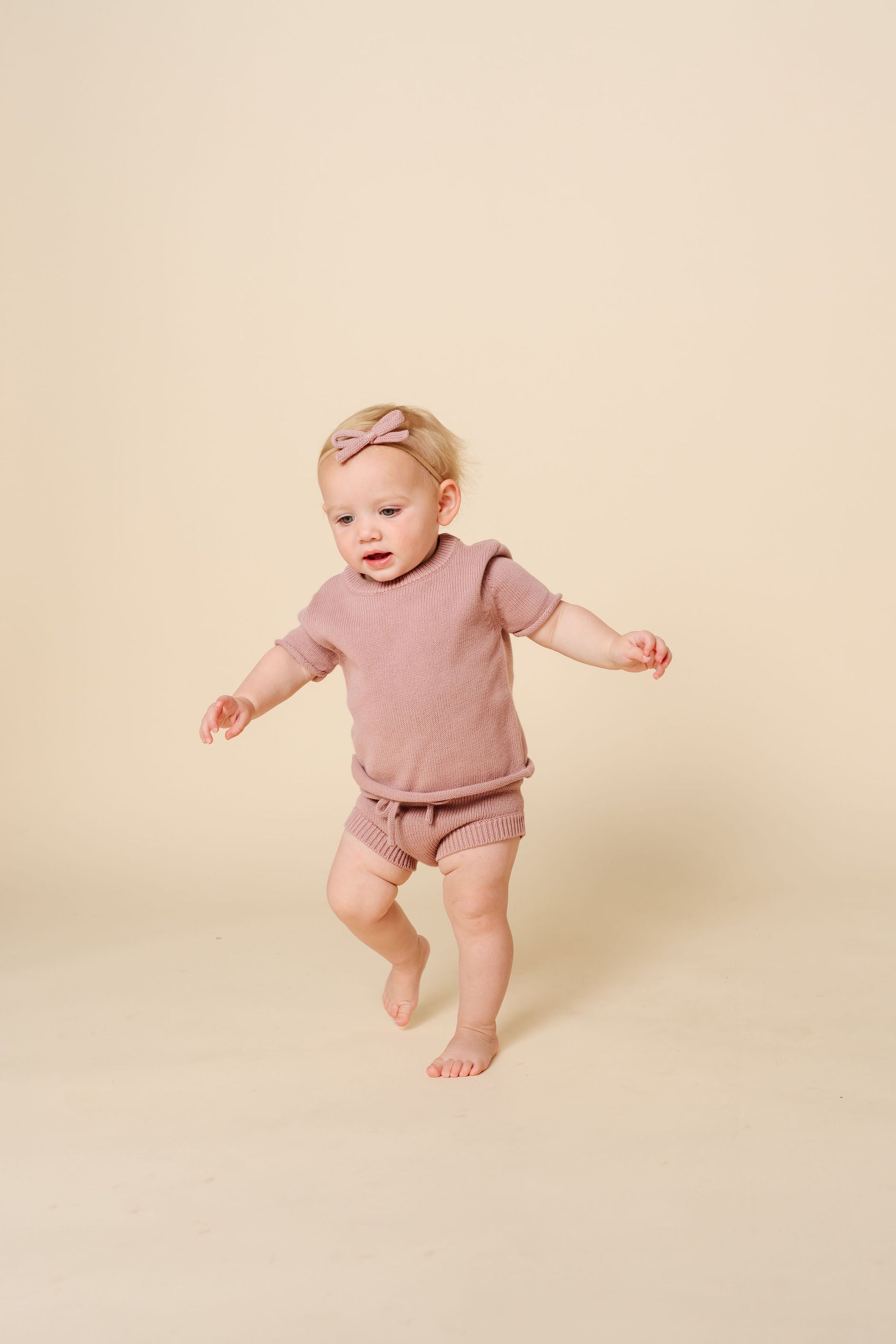Sweater Bow - Mauve Knit Headband