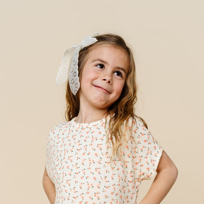 Lace Bow - Ivory Daisy Sash Clip