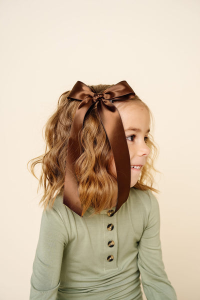 Satin Bow 3 Pack: Chocolate Sash Clips