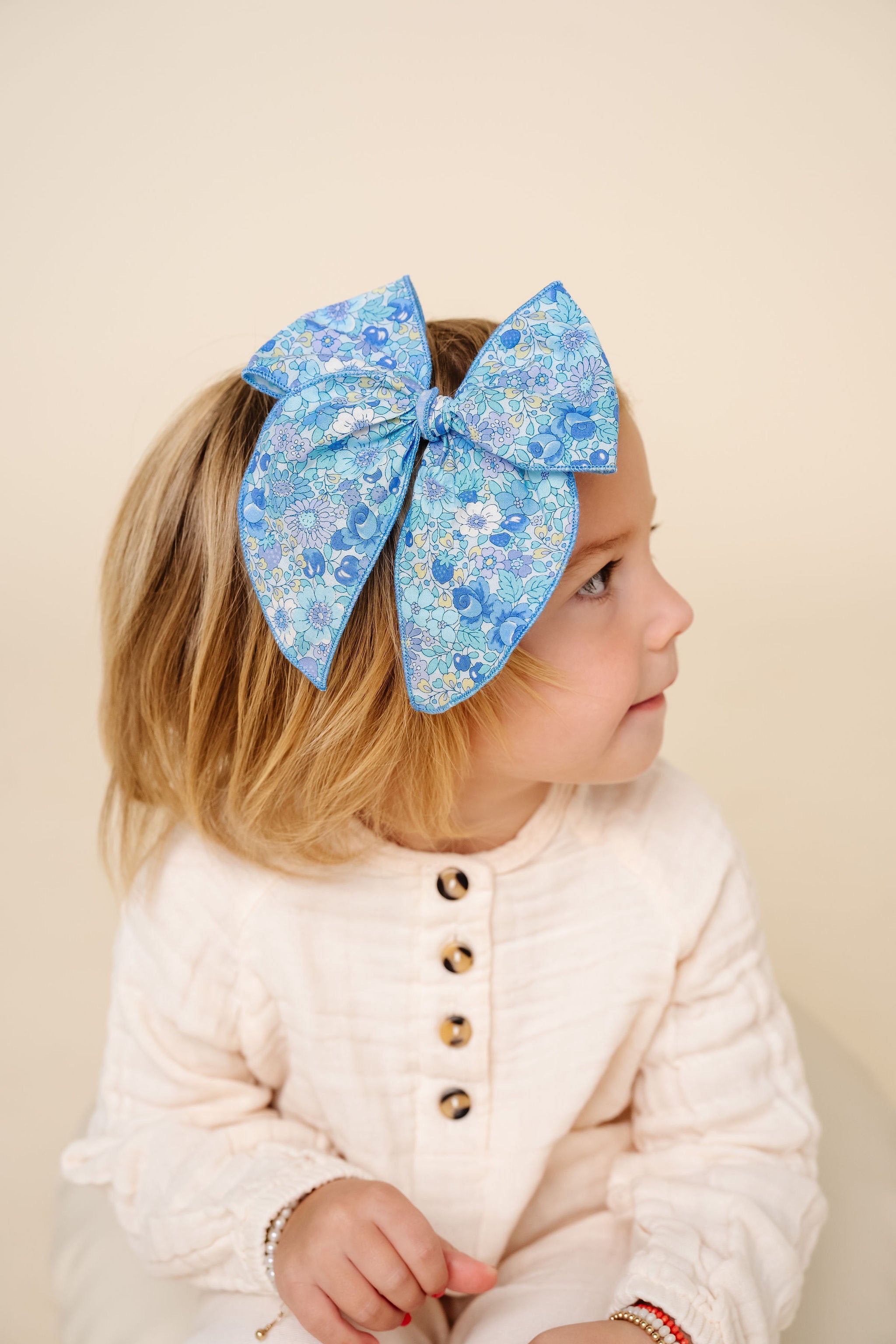Heirloom Bow - Blueberry Floral Clip