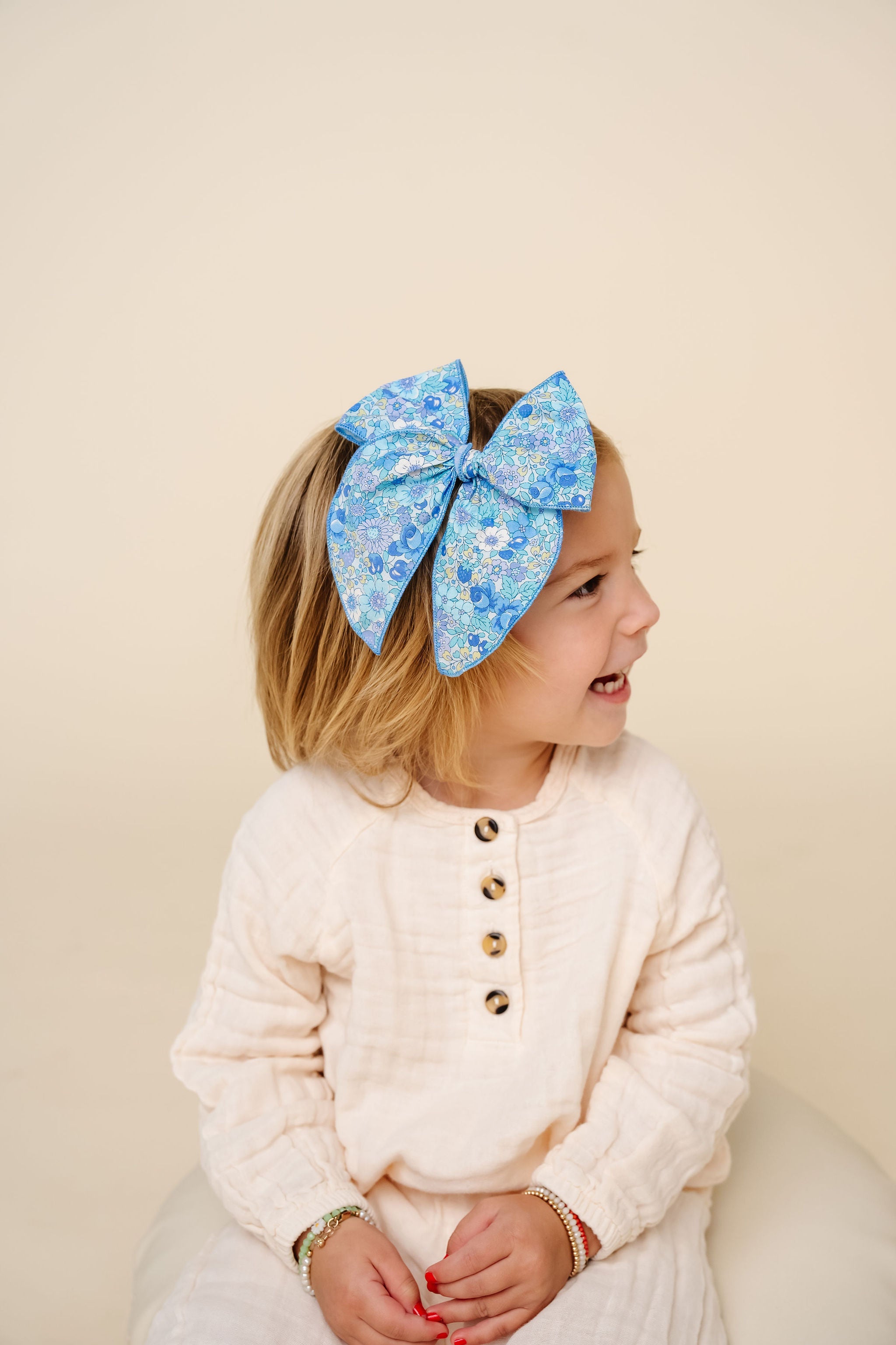 Heirloom Bow - Blueberry Floral Clip