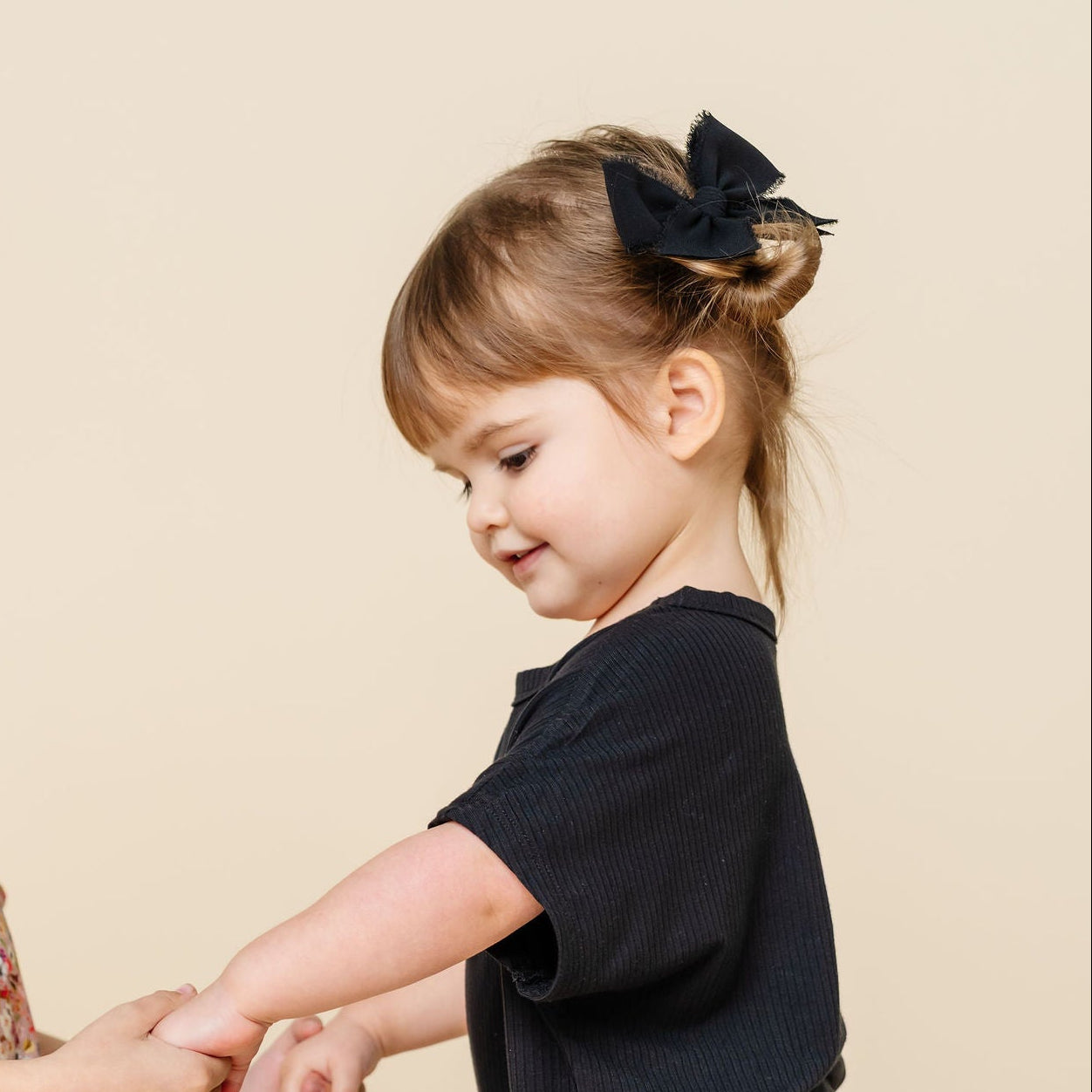Chiffon Bow - Black Clip