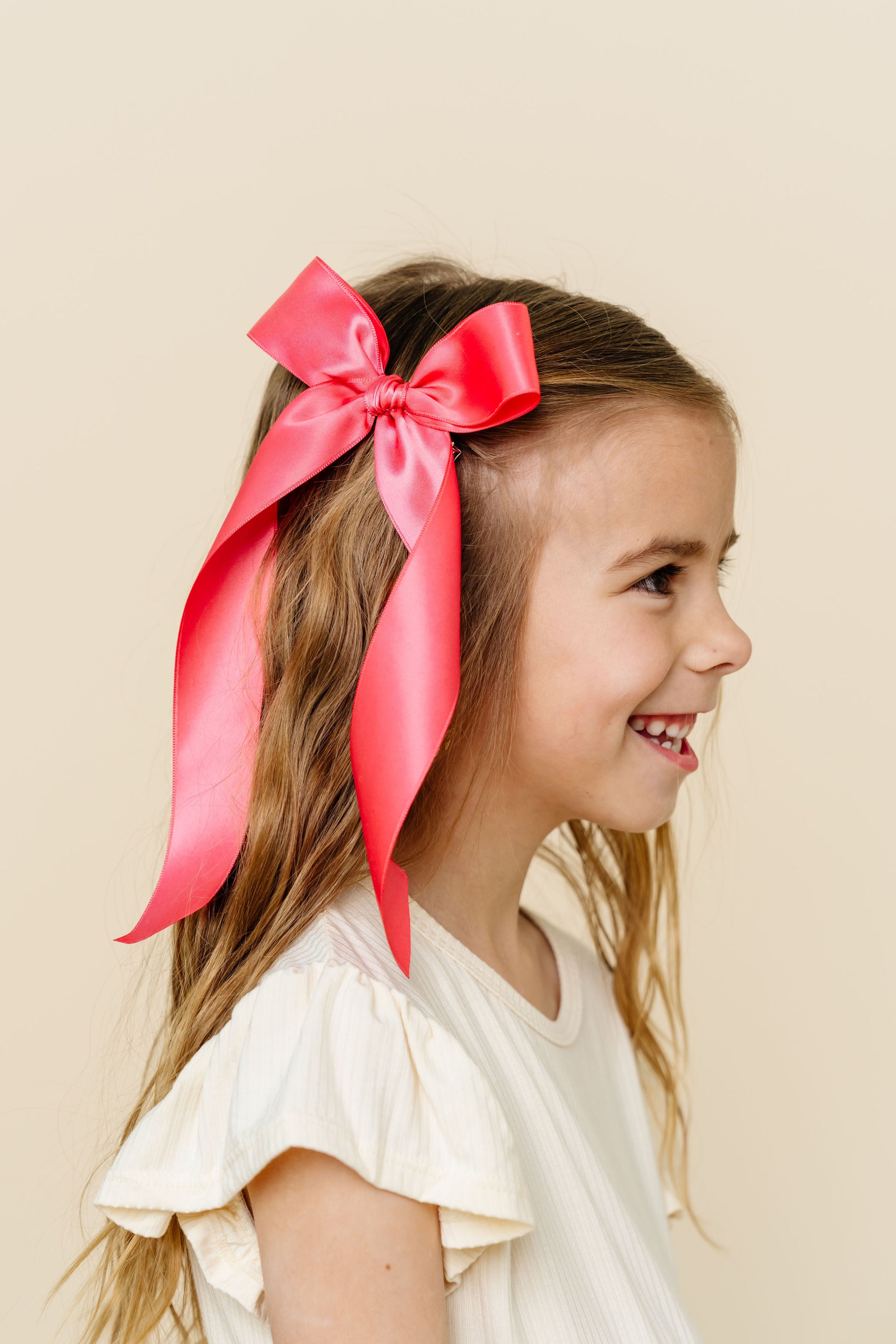 Satin Bow - Melon Sash Clip