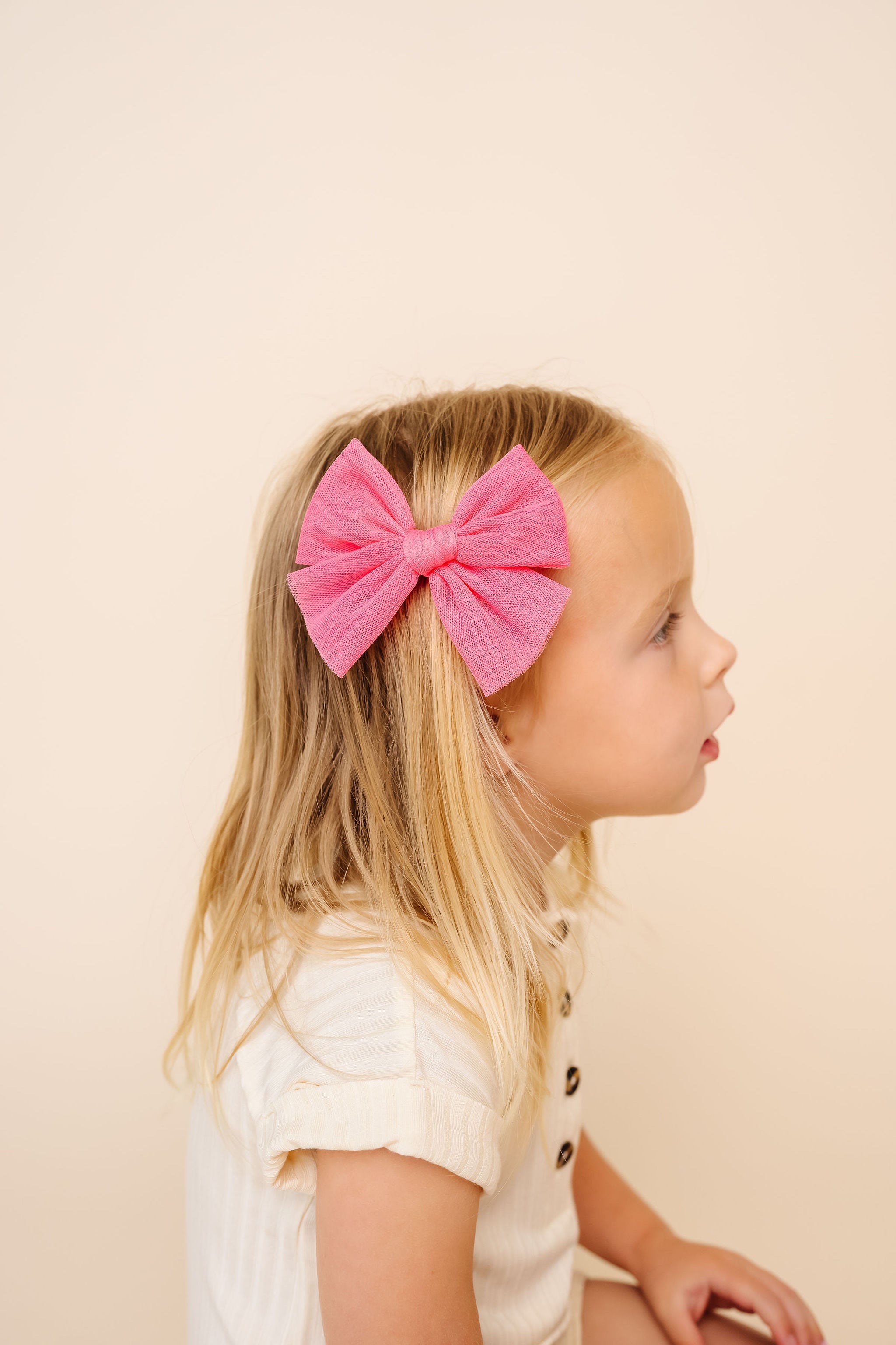 Tulle Bow - Strawberry