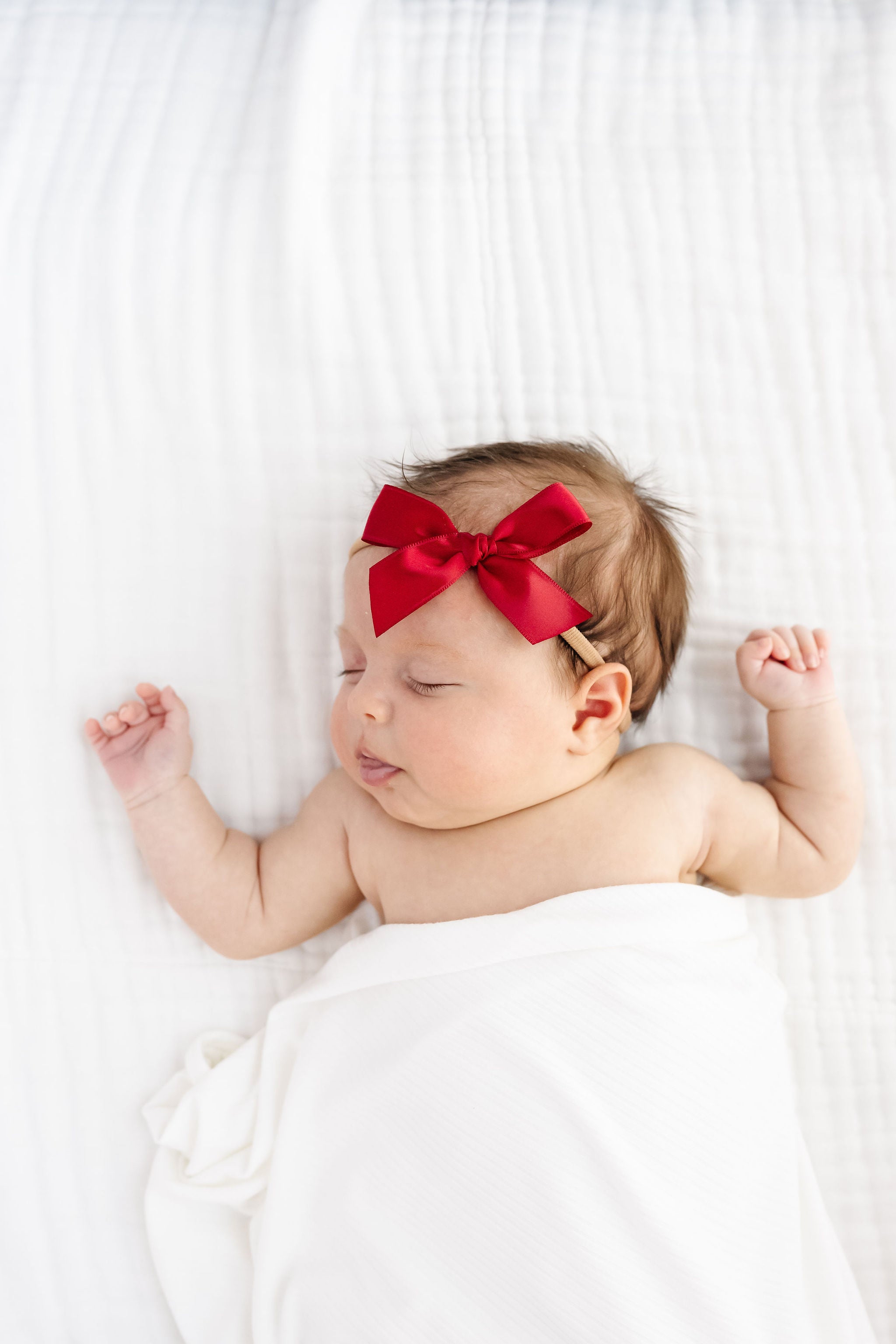 Satin Bow - Ruby