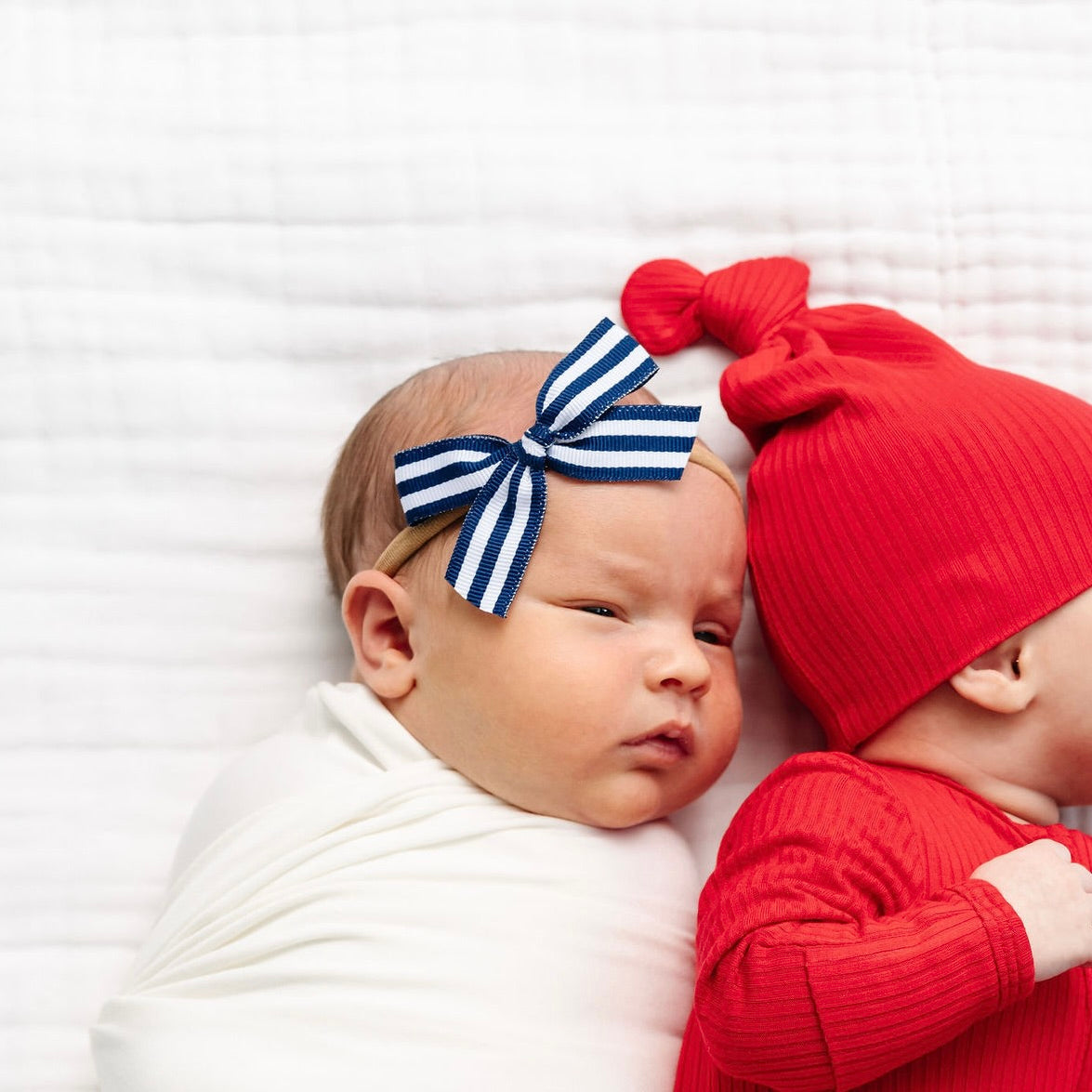 Ribbon Bow - Nautical Blue Headband