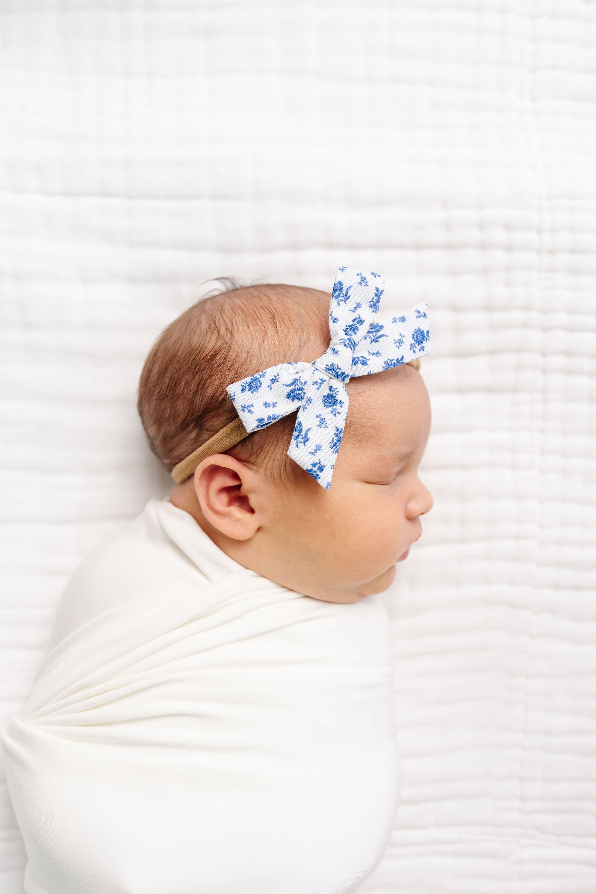 Classic Bow - Forget Me Not Floral Petite Headband