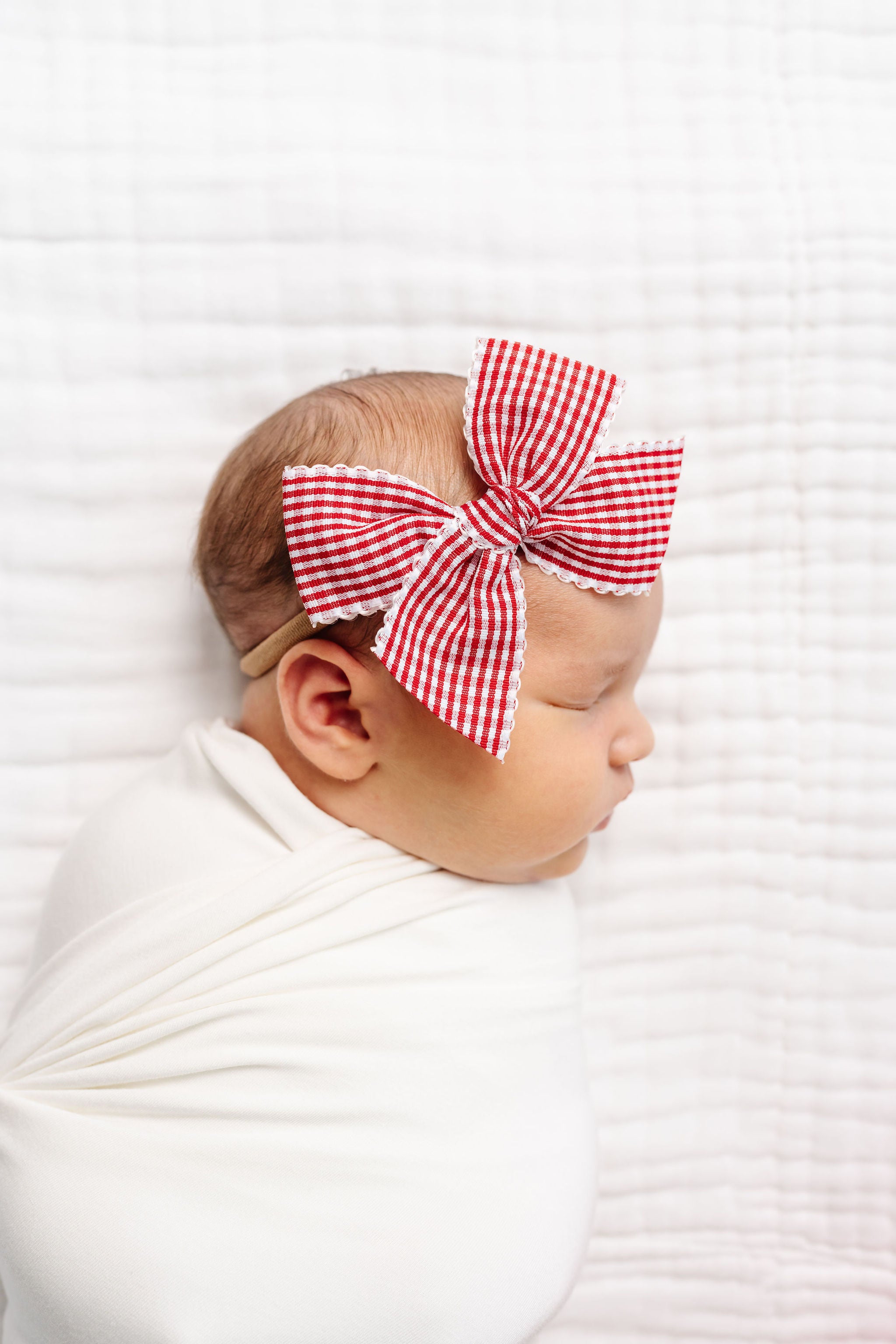 Ribbon Bow - Cherry Gingham Headband