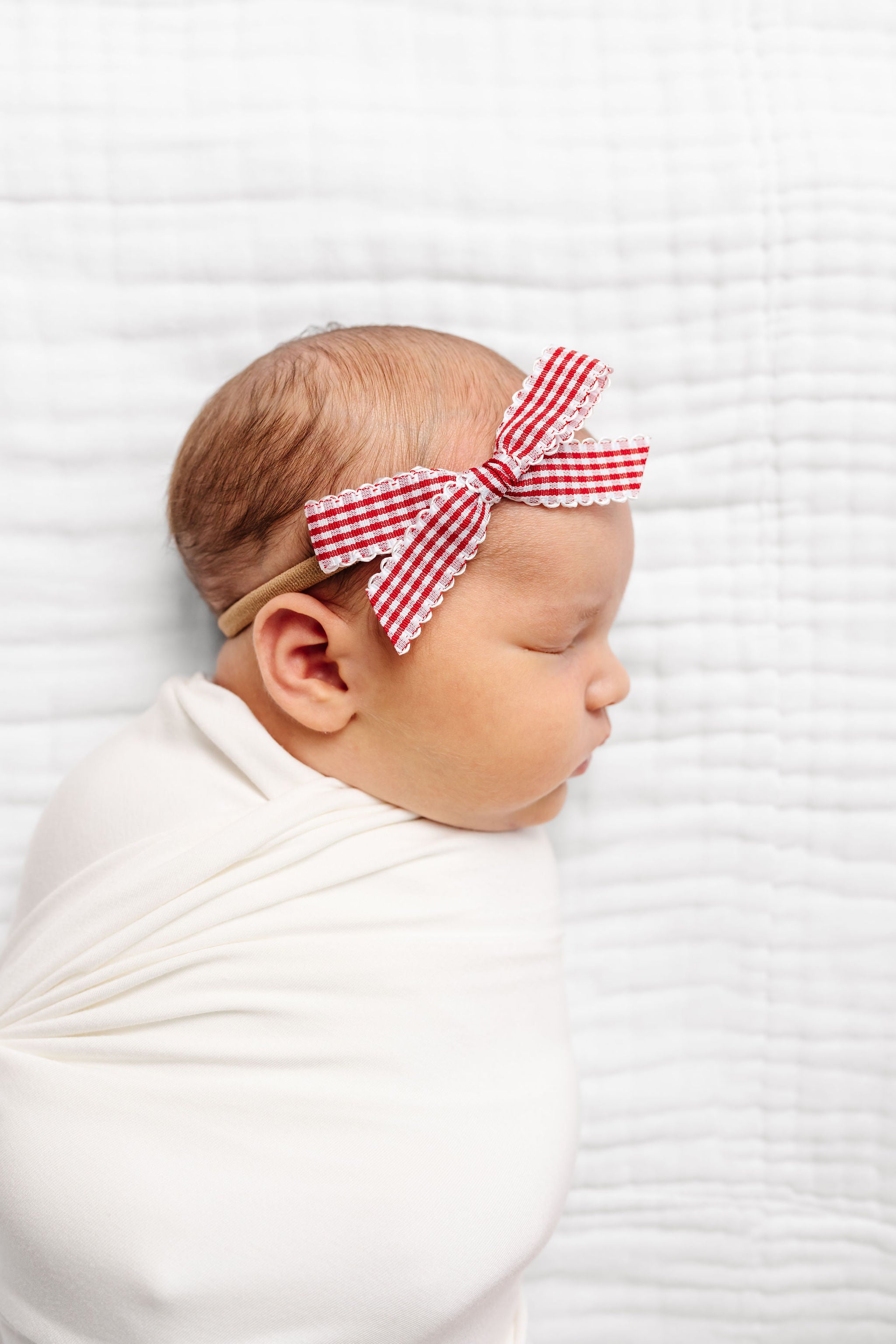 Ribbon Bow - Cherry Gingham Headband