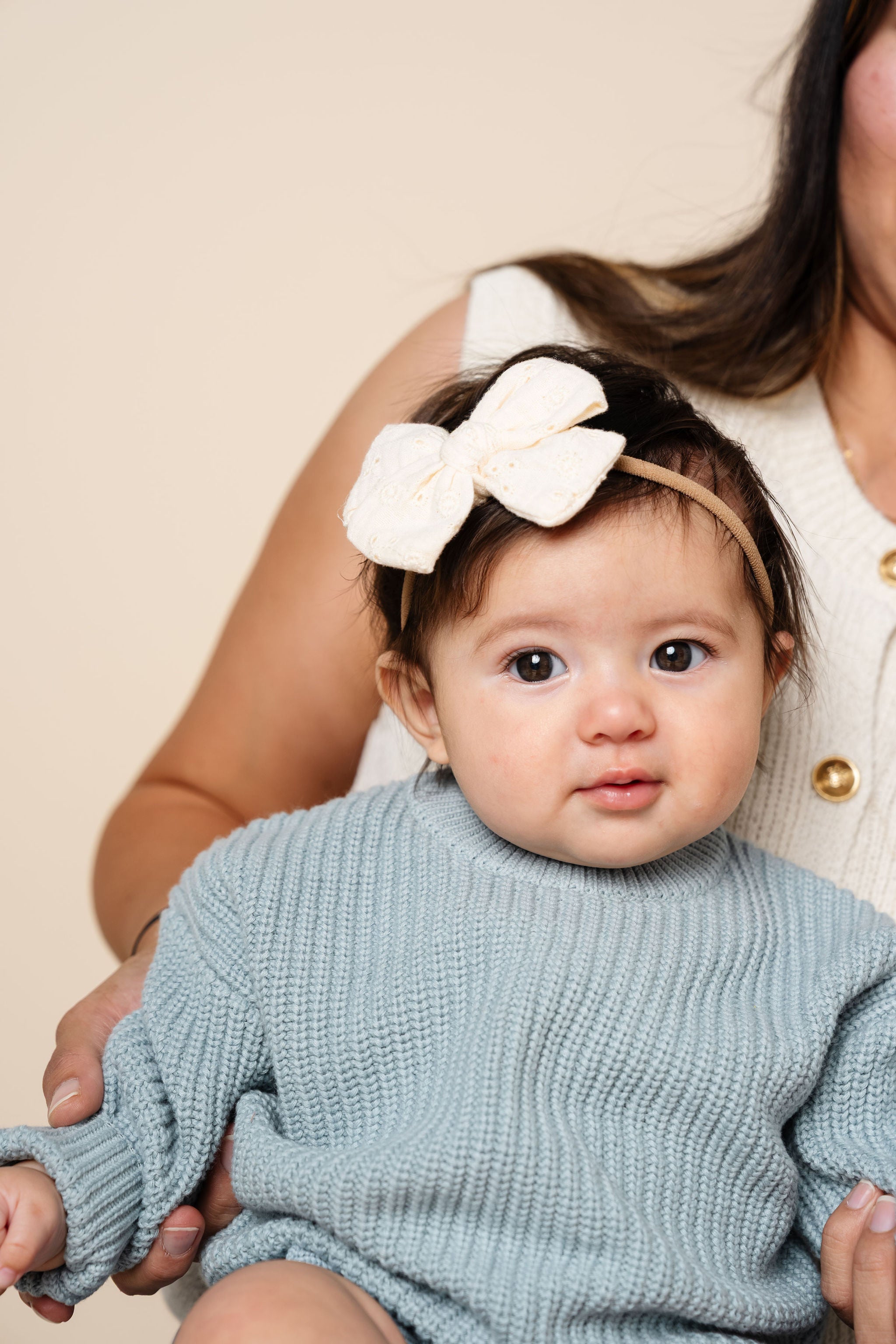 Adventure Bow - Vanilla Eyelet Headband