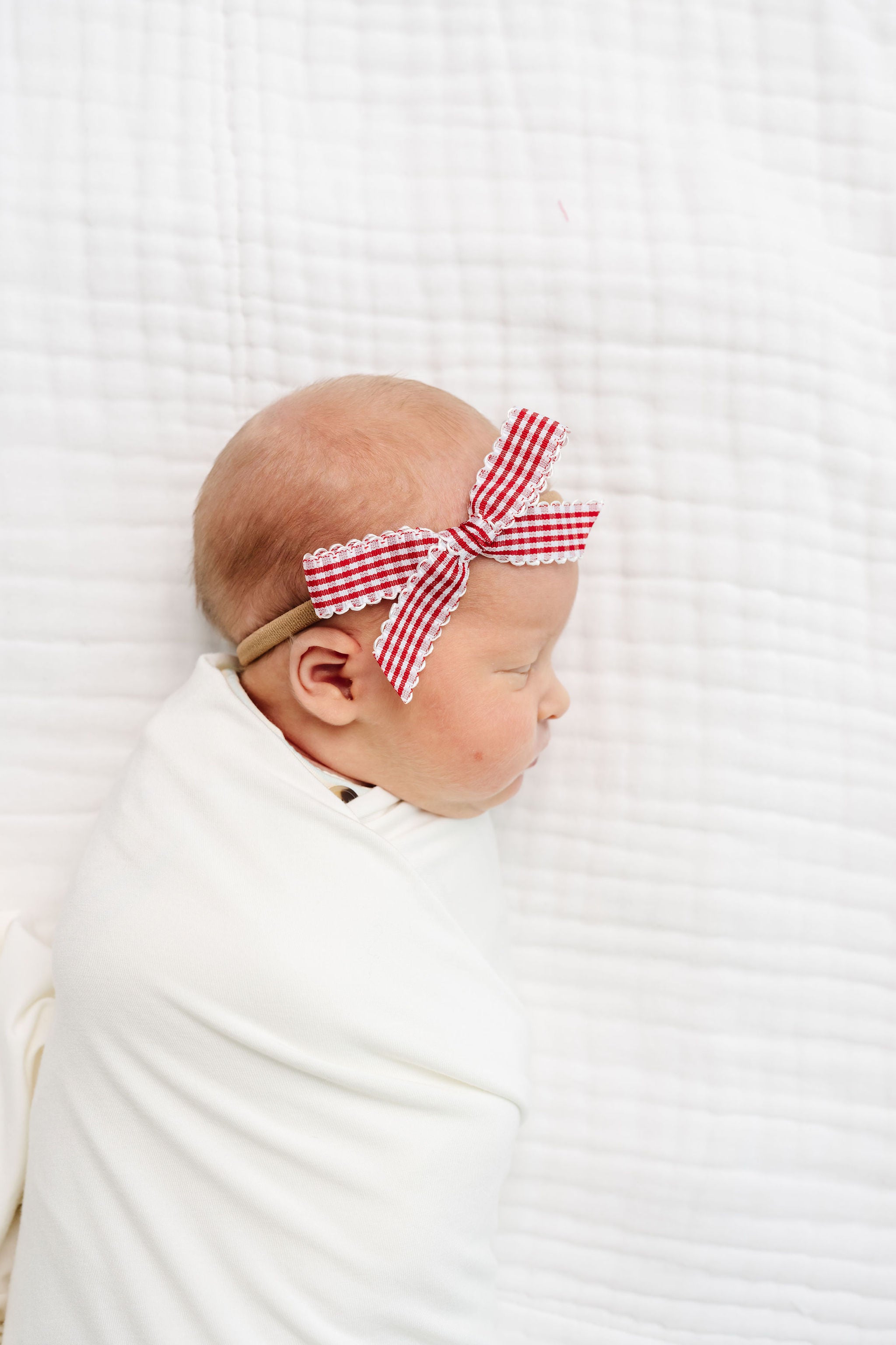 Ribbon Bow - Cherry Gingham Headband