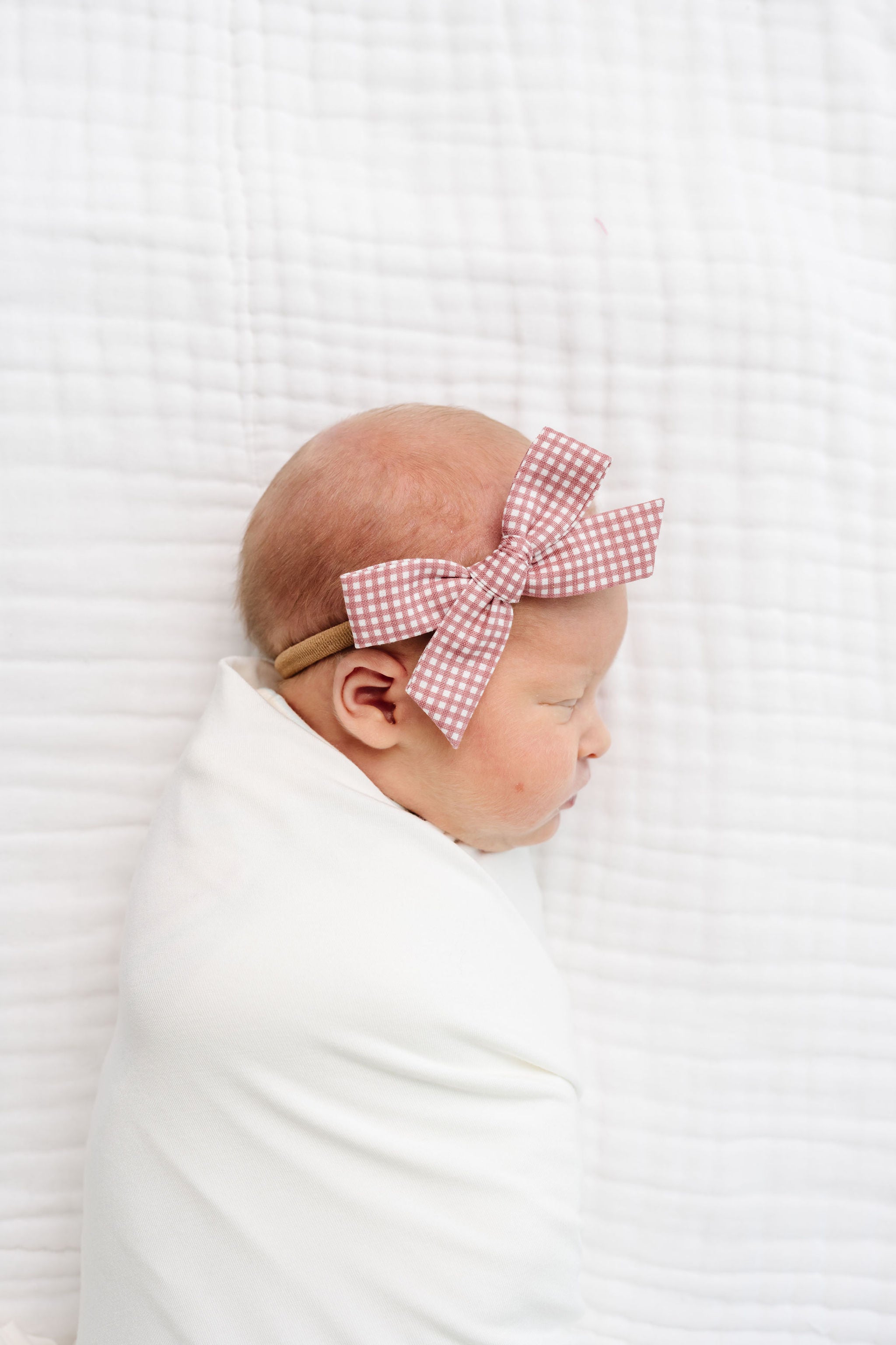 Classic Bow - Berry Gingham Petite