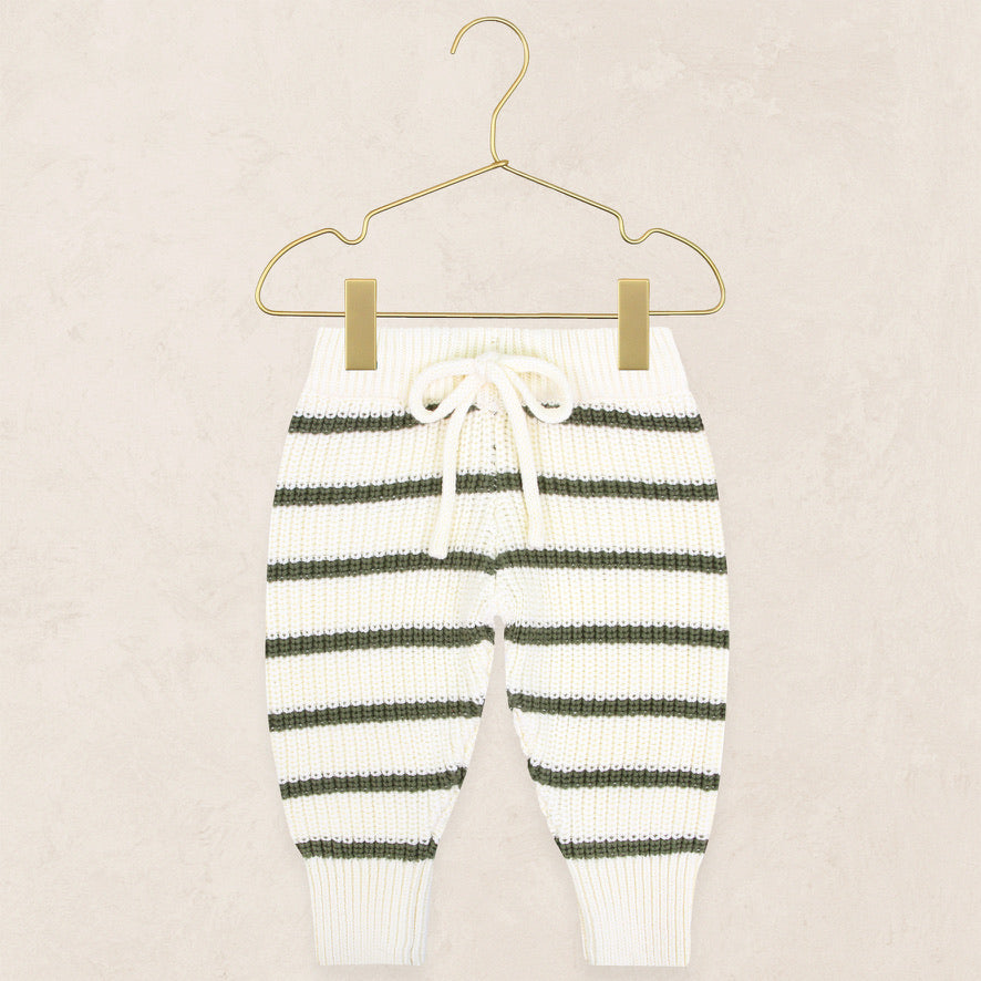 Knit Jogger Pant - Olive Stripe