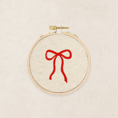 Embroidered Bow Hoop